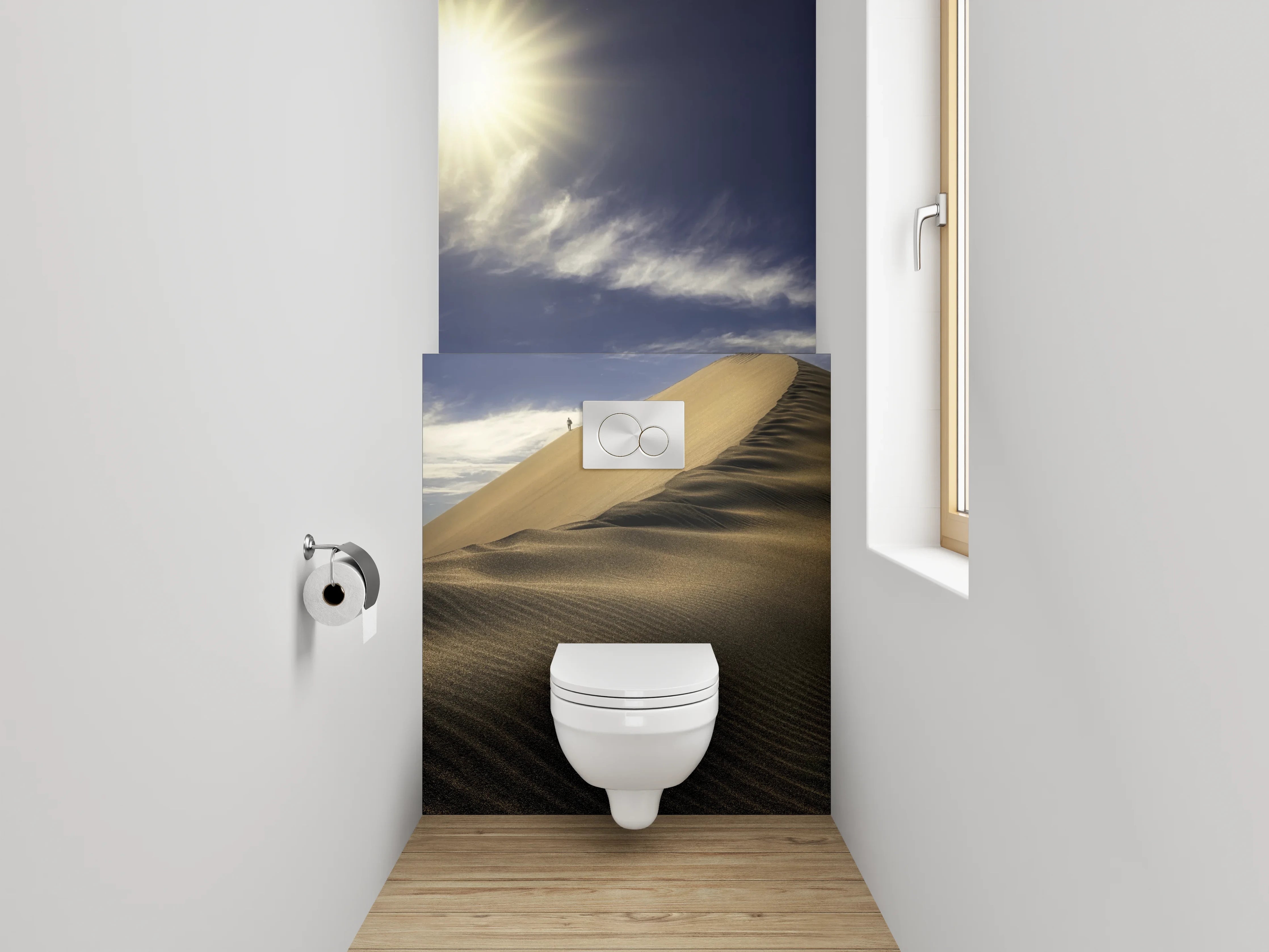 WC-Rückwand - Goldene Dünenlandschaft in der Wüste
