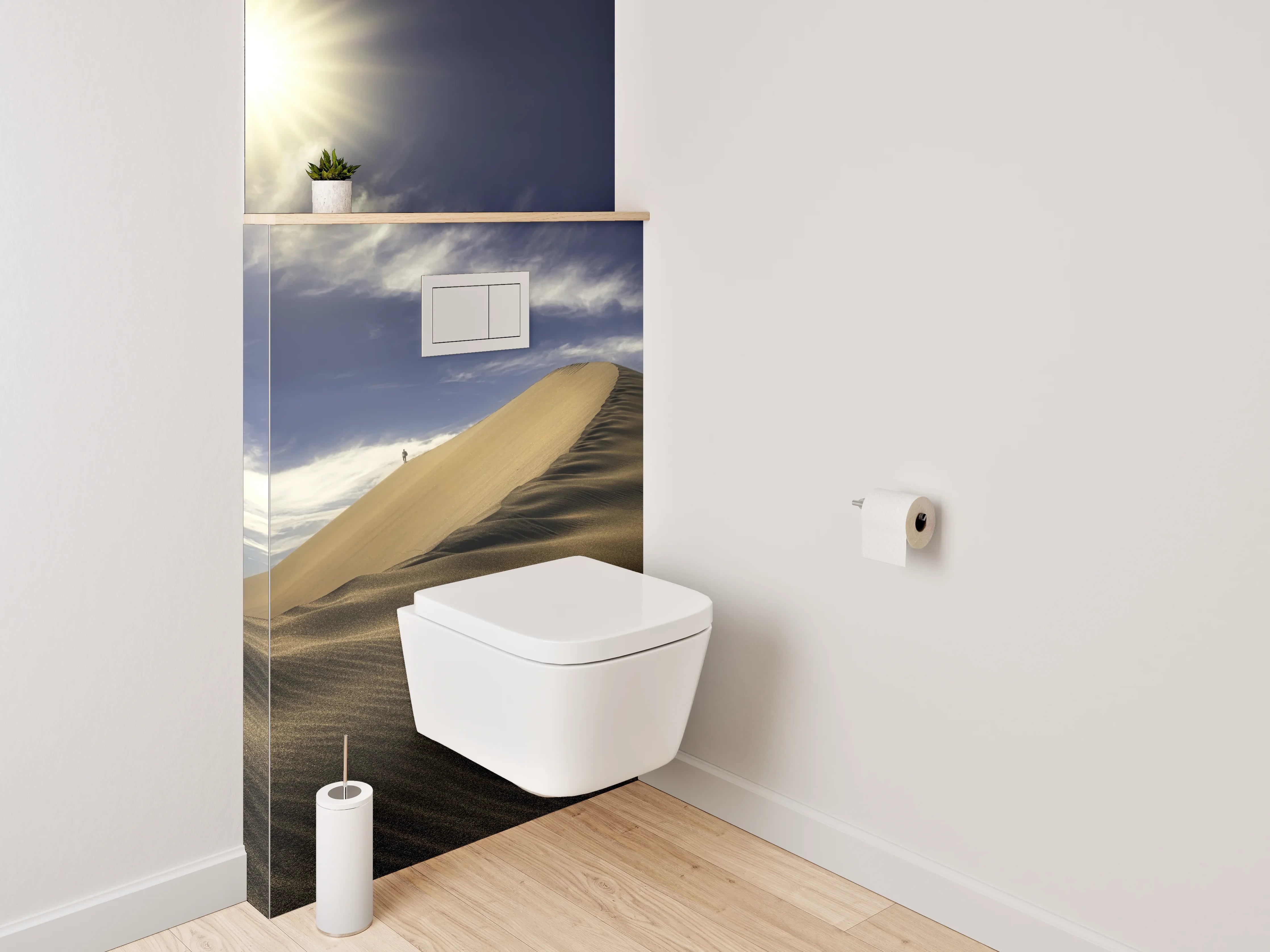 WC-Rückwand - Goldene Dünenlandschaft in der Wüste