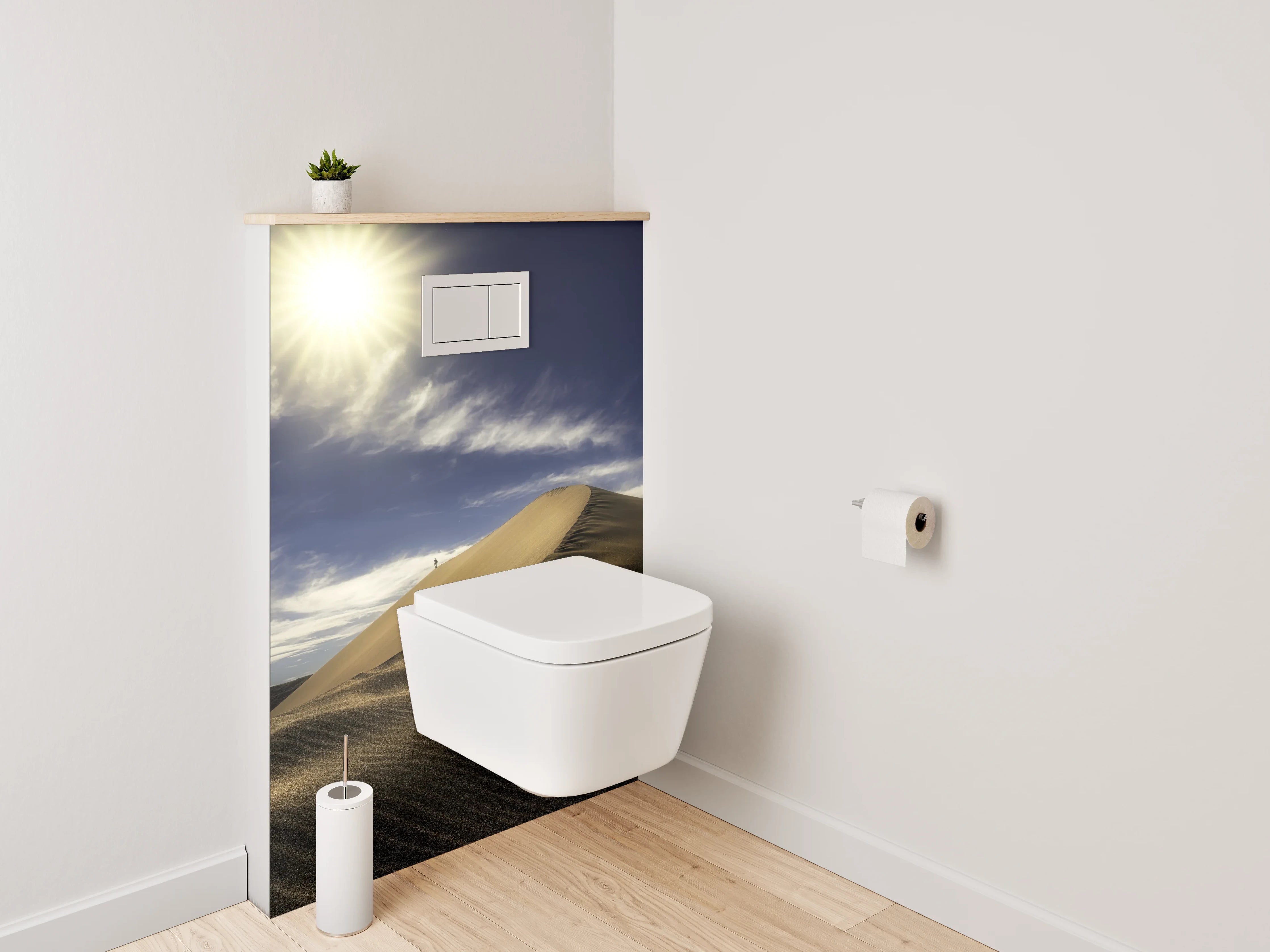 WC-Rückwand - Goldene Dünenlandschaft in der Wüste