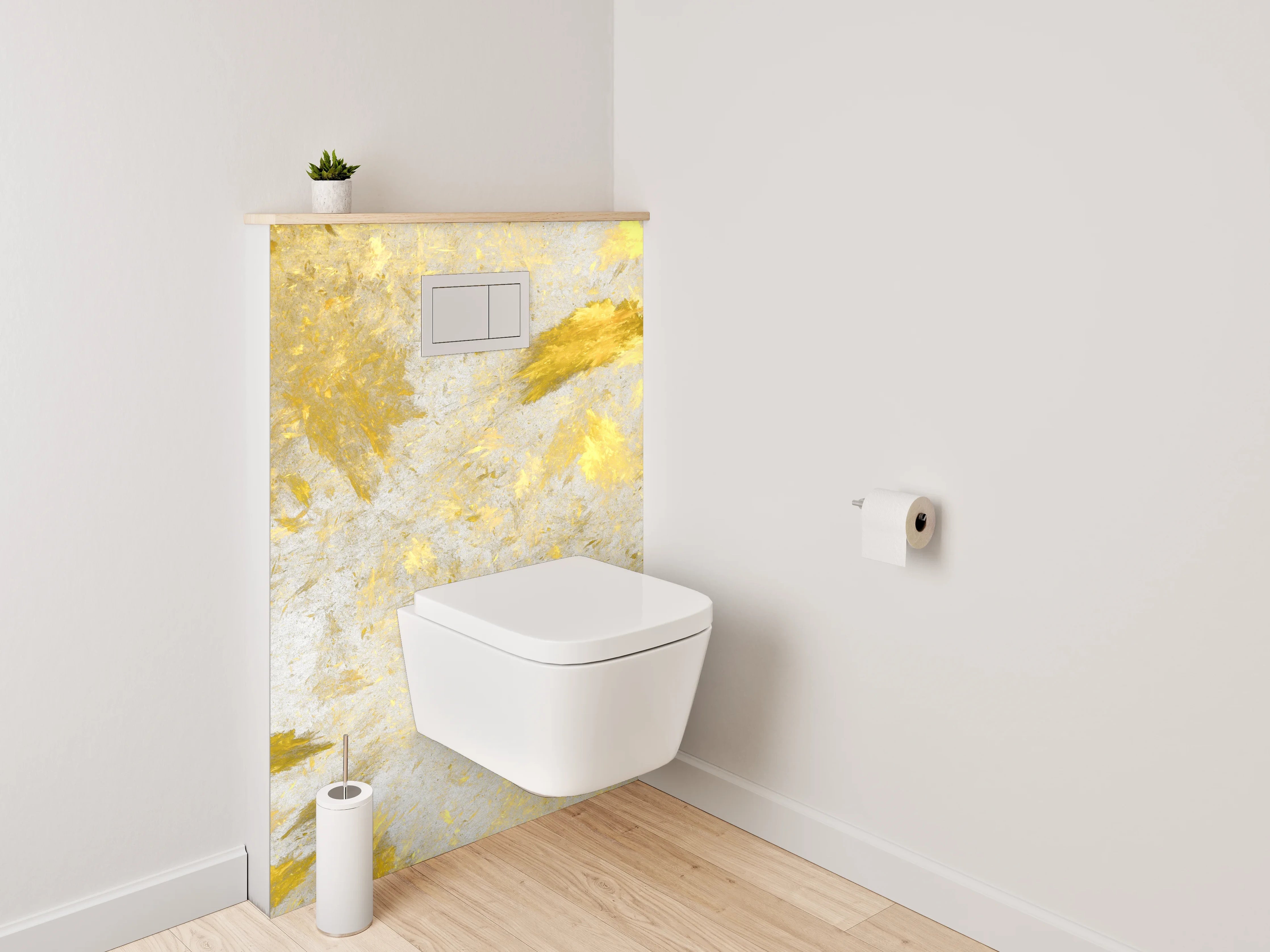 WC-Rückwand - Goldene Marmor-Optik Weiß Grau