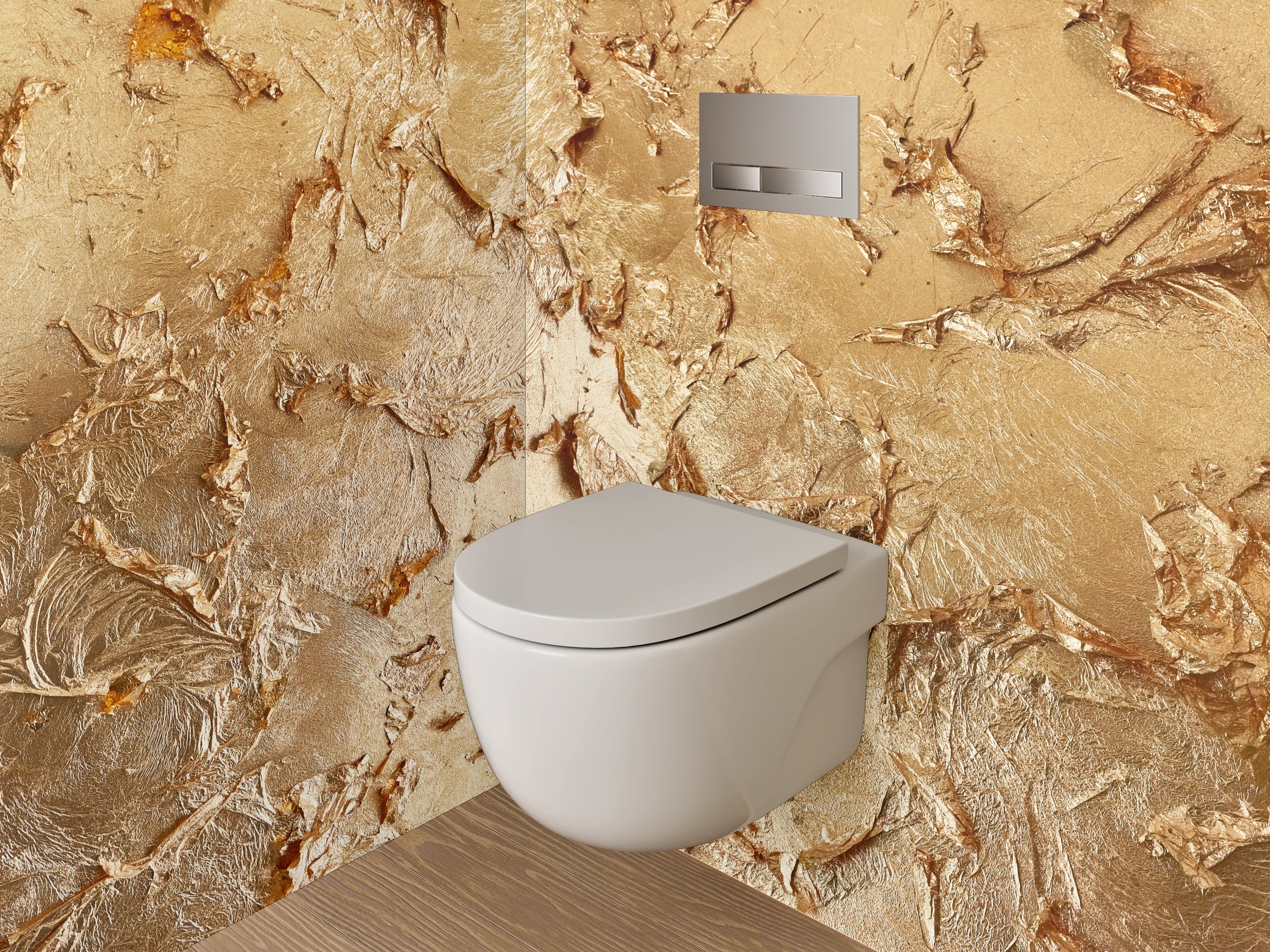 WC-Rückwand - Goldene Strukturierte Oberfläche Abstrakt