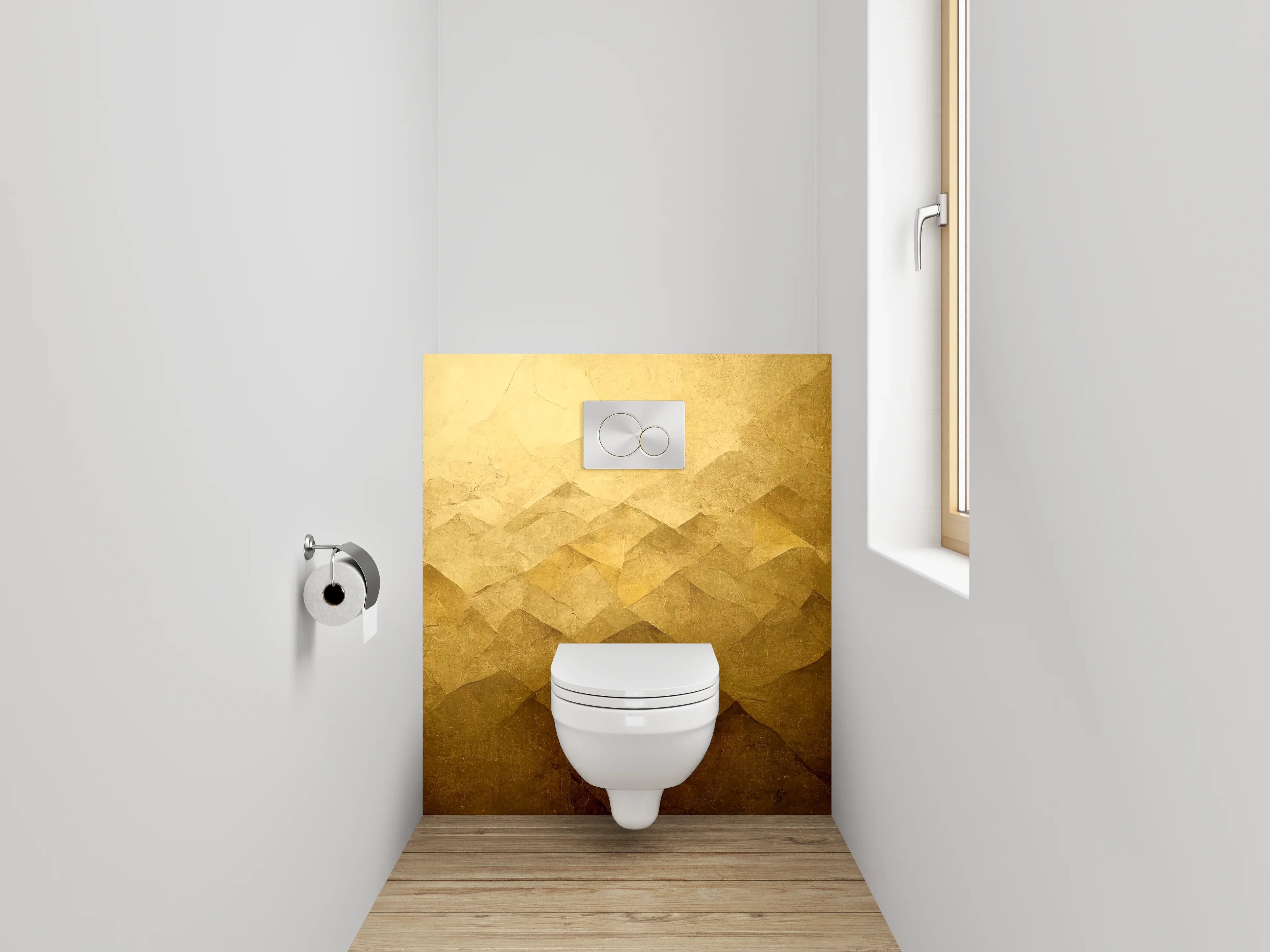 WC-Rückwand - Goldene abstrakte Textur Wandbild