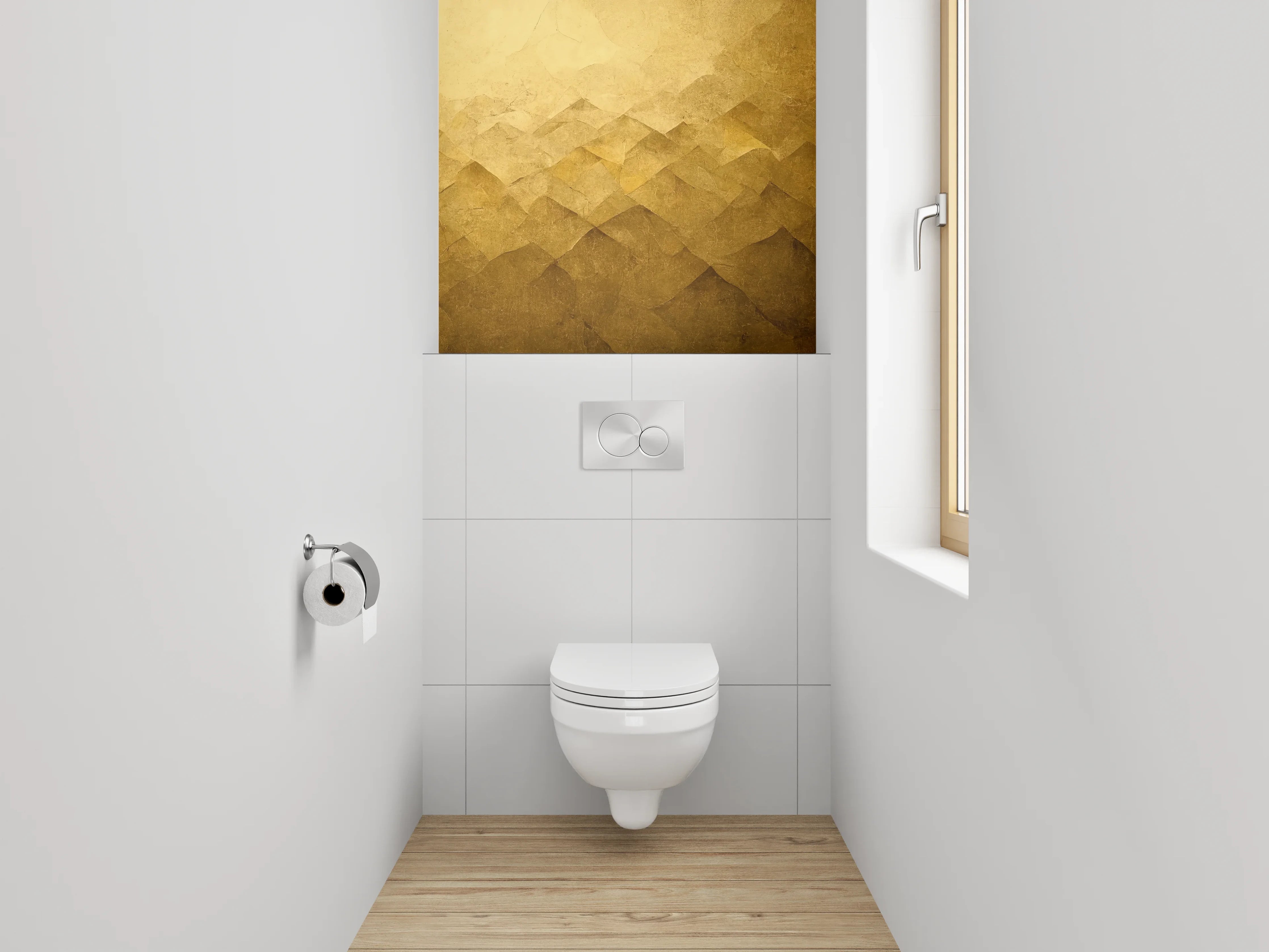 WC-Rückwand - Goldene abstrakte Textur Wandbild