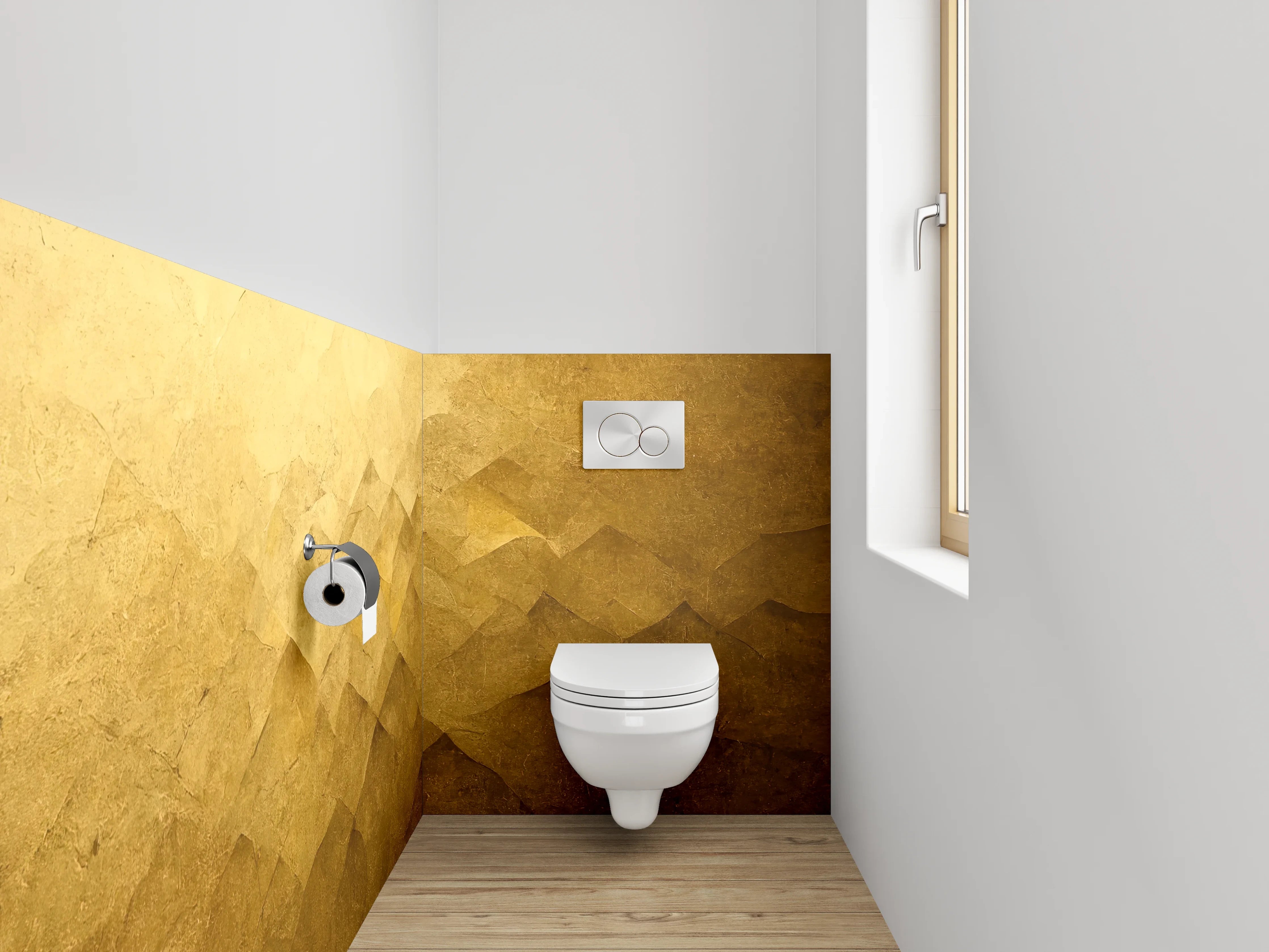 WC-Rückwand - Goldene abstrakte Textur Wandbild