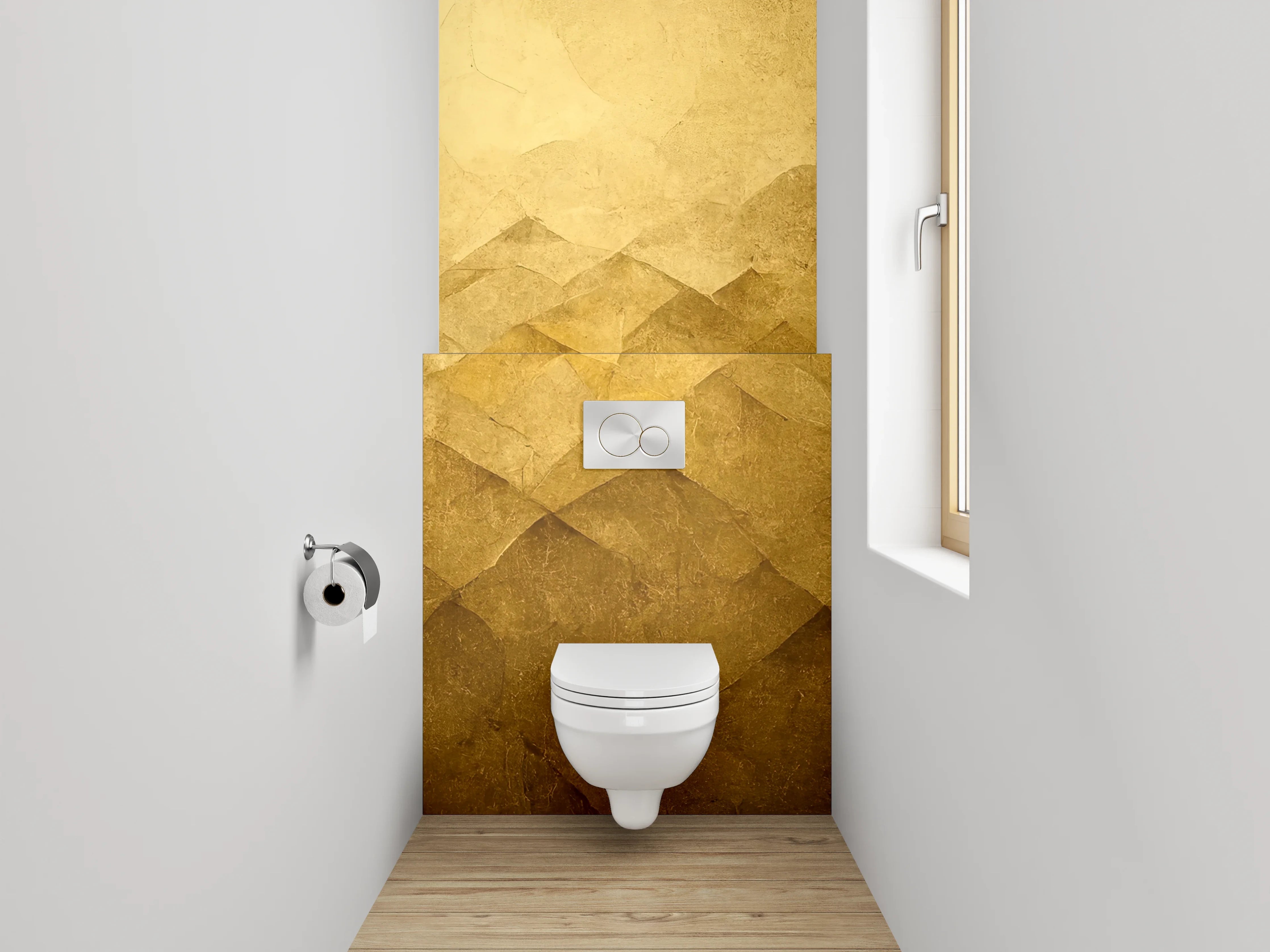 WC-Rückwand - Goldene abstrakte Textur Wandbild