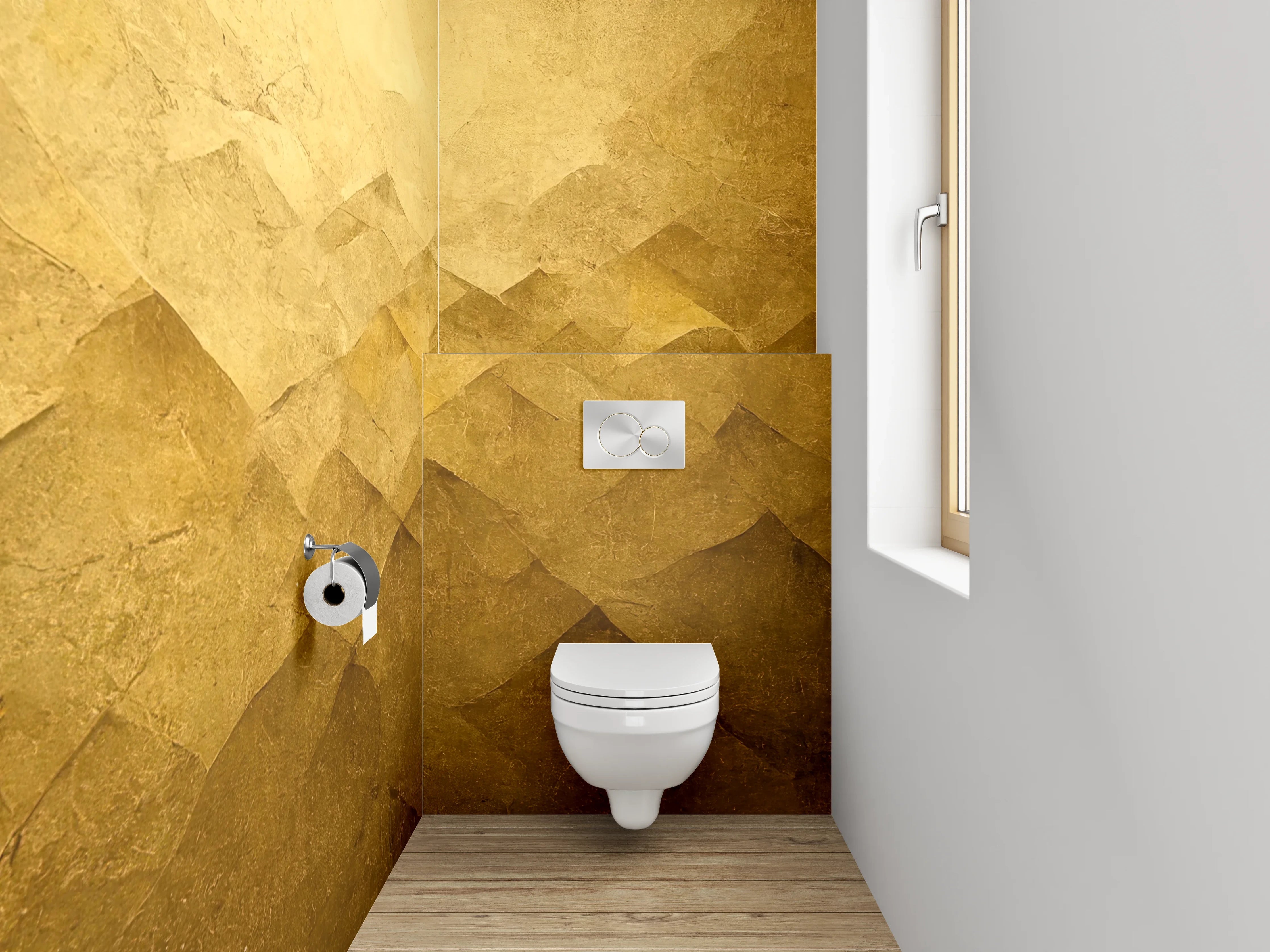 WC-Rückwand - Goldene abstrakte Textur Wandbild