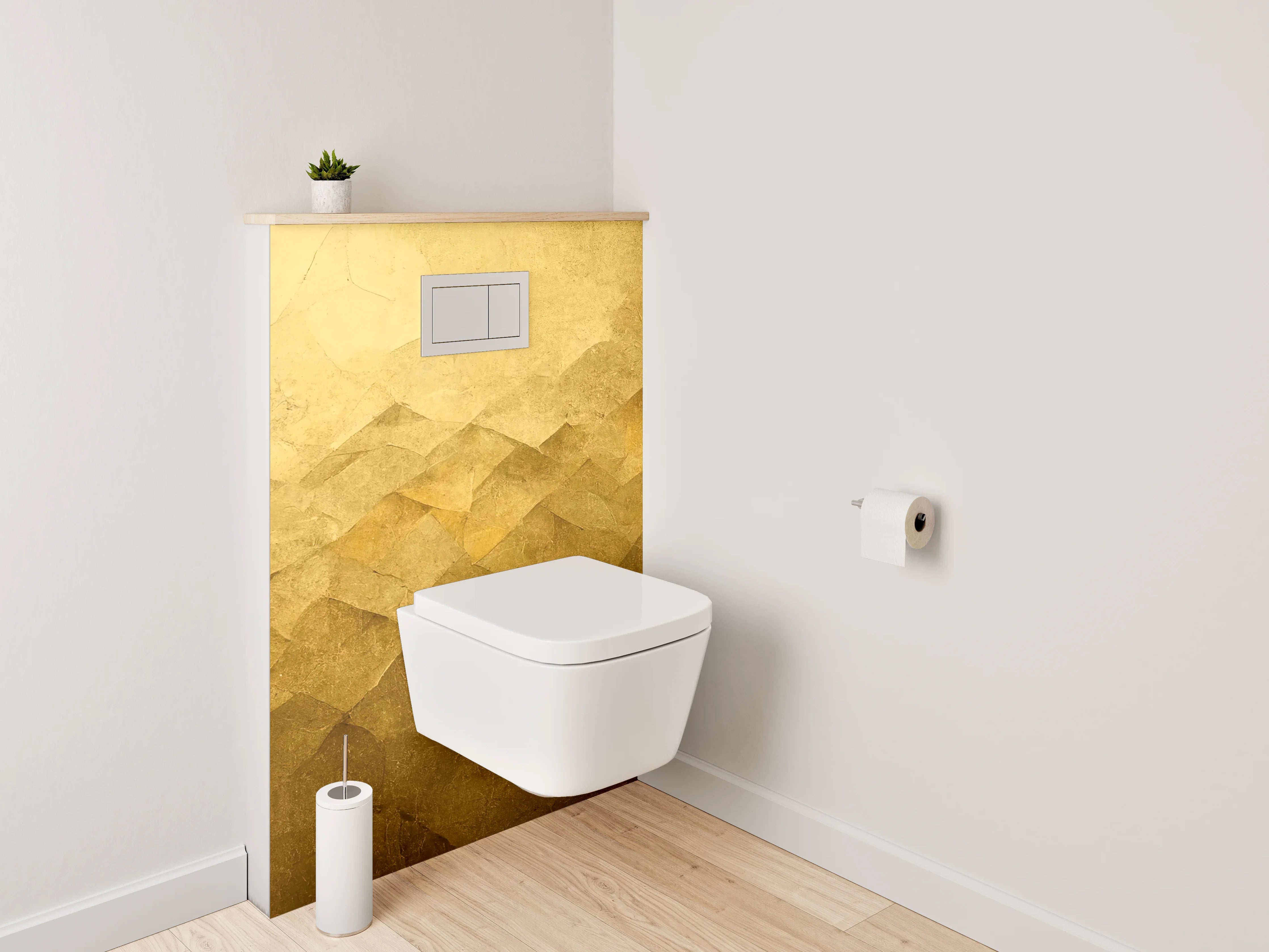 WC-Rückwand - Goldene abstrakte Textur Wandbild