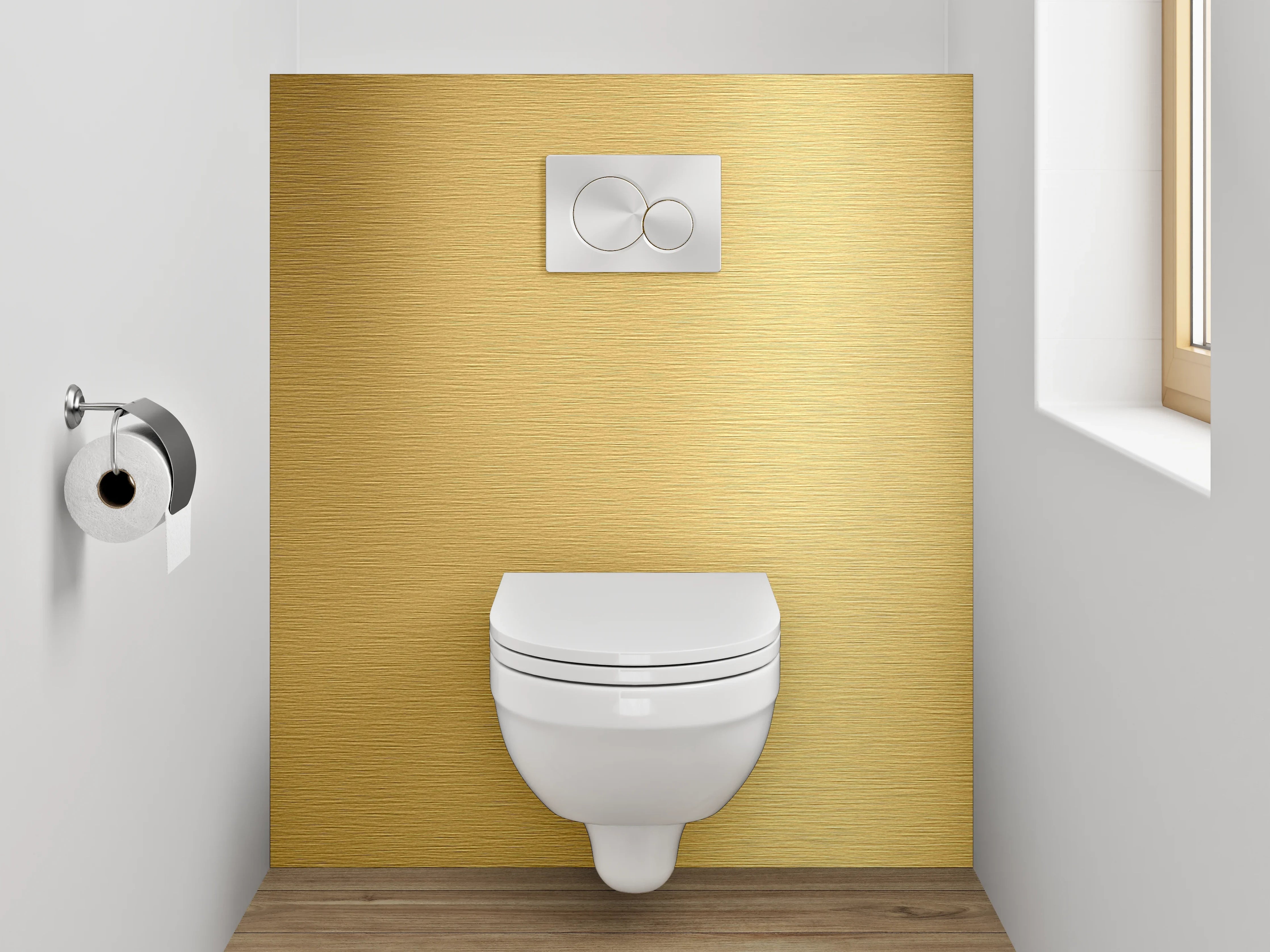 WC-Rückwand - Goldene gebürstete Metalloptik