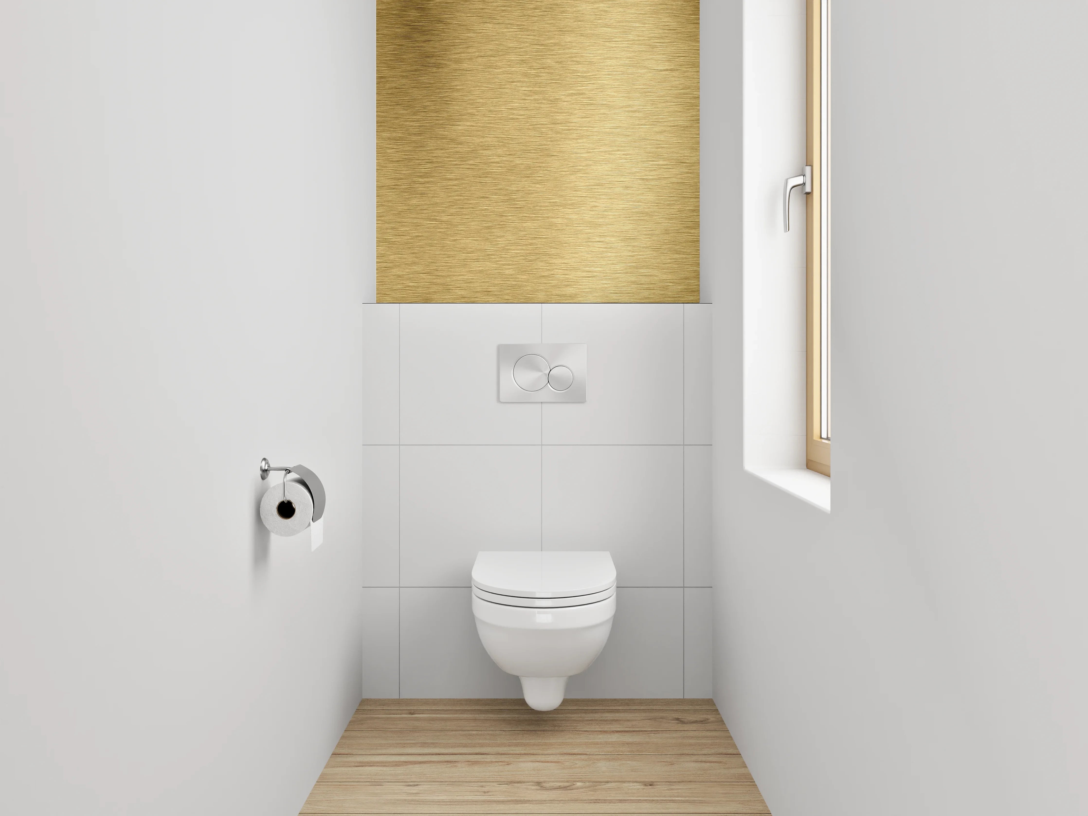 WC-Rückwand - Goldene gebürstete Metalloptik