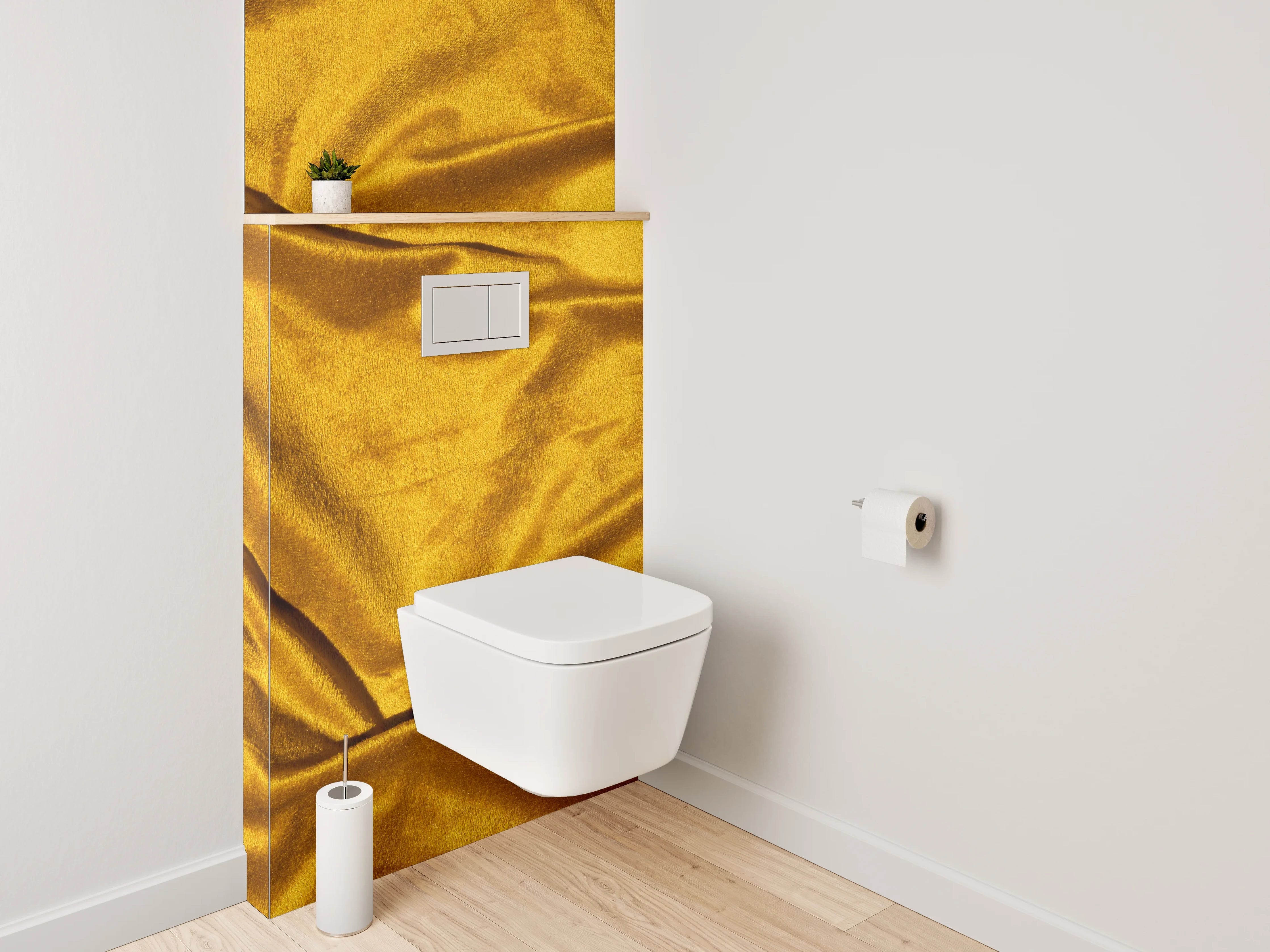 WC-Rückwand - Goldener Samt Stoff Textur Dekor