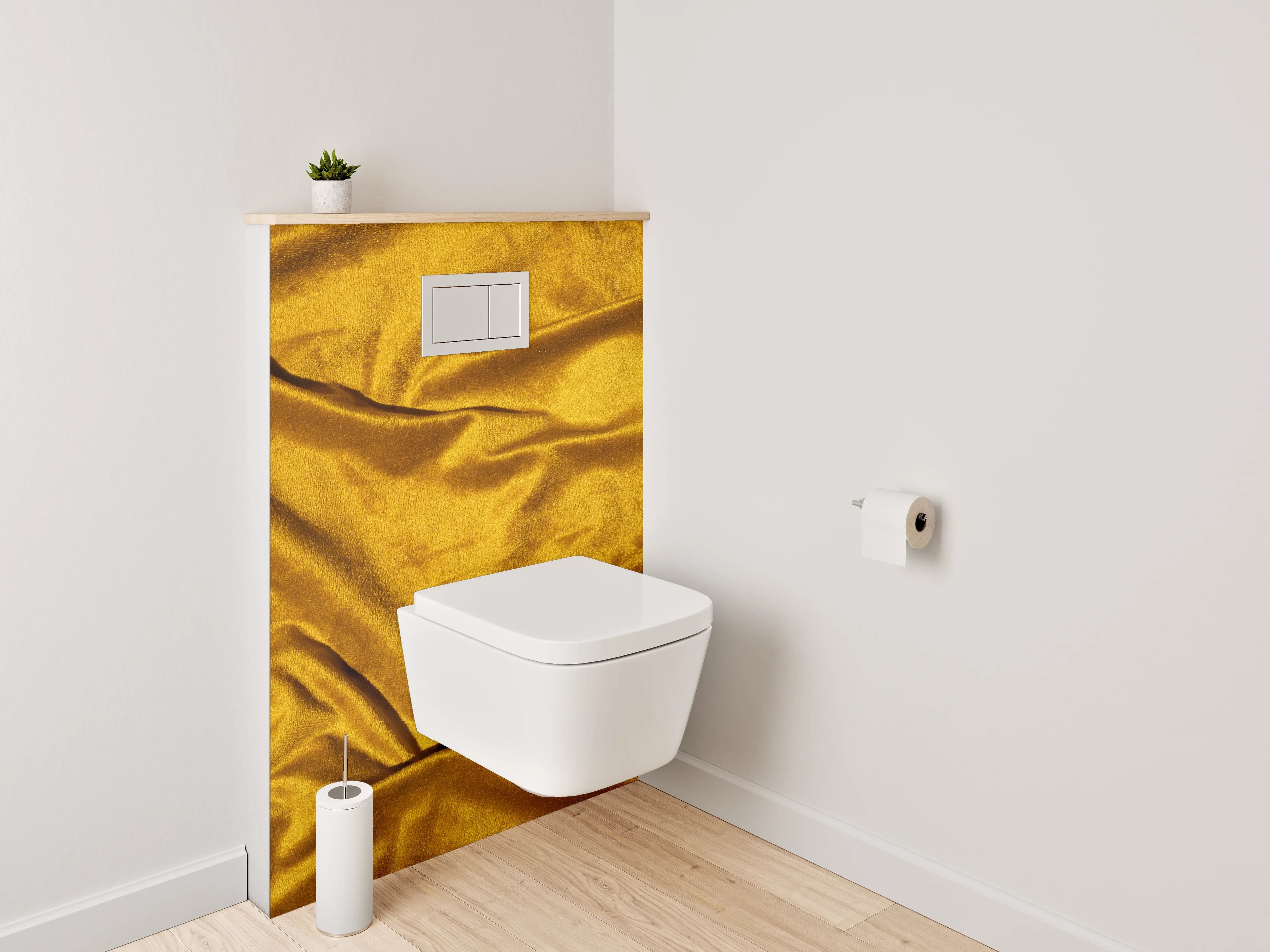 WC-Rückwand - Goldener Samt Stoff Textur Dekor