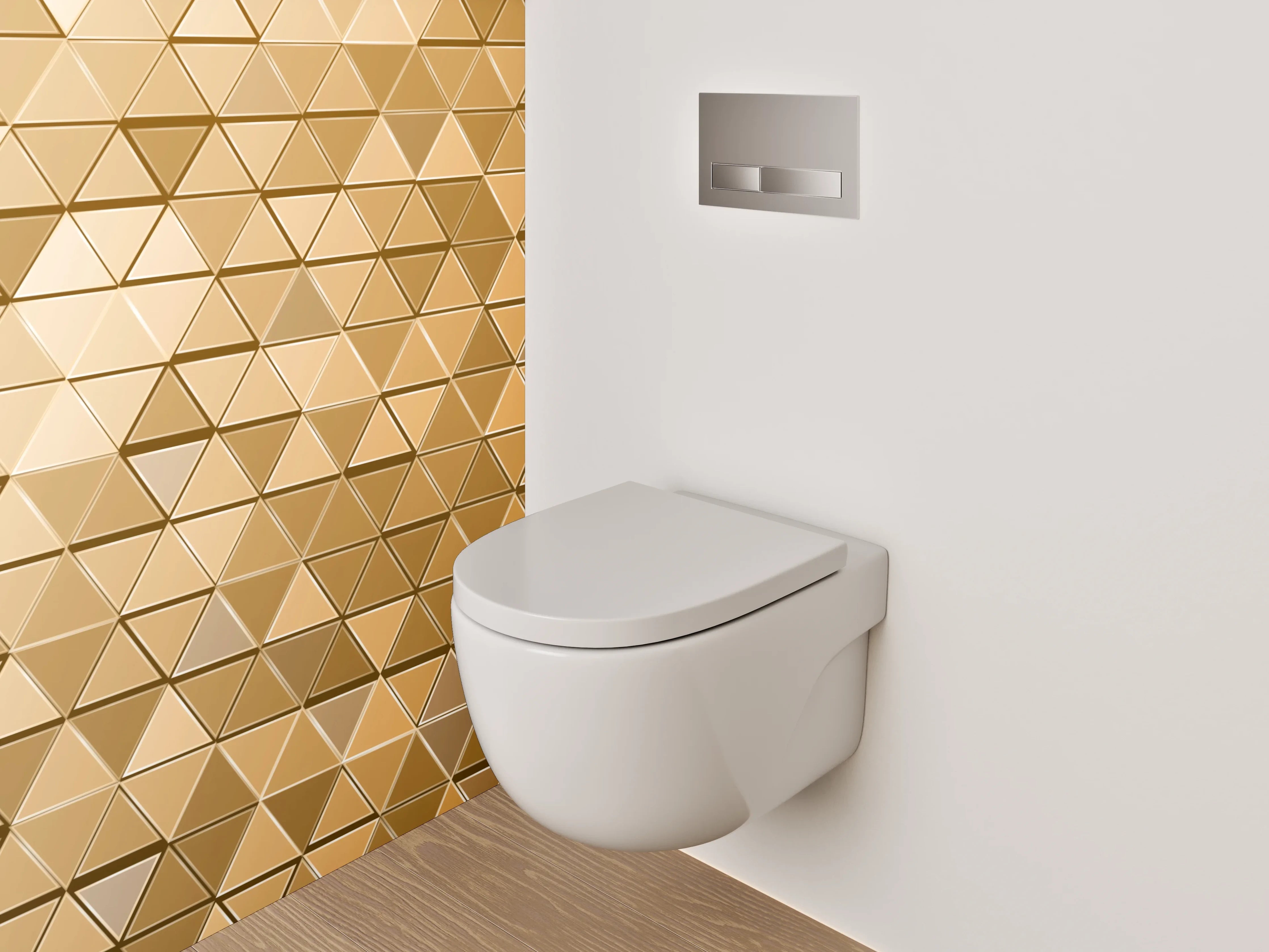 WC-Rückwand - Goldenes Dreieck-Mosaik Muster