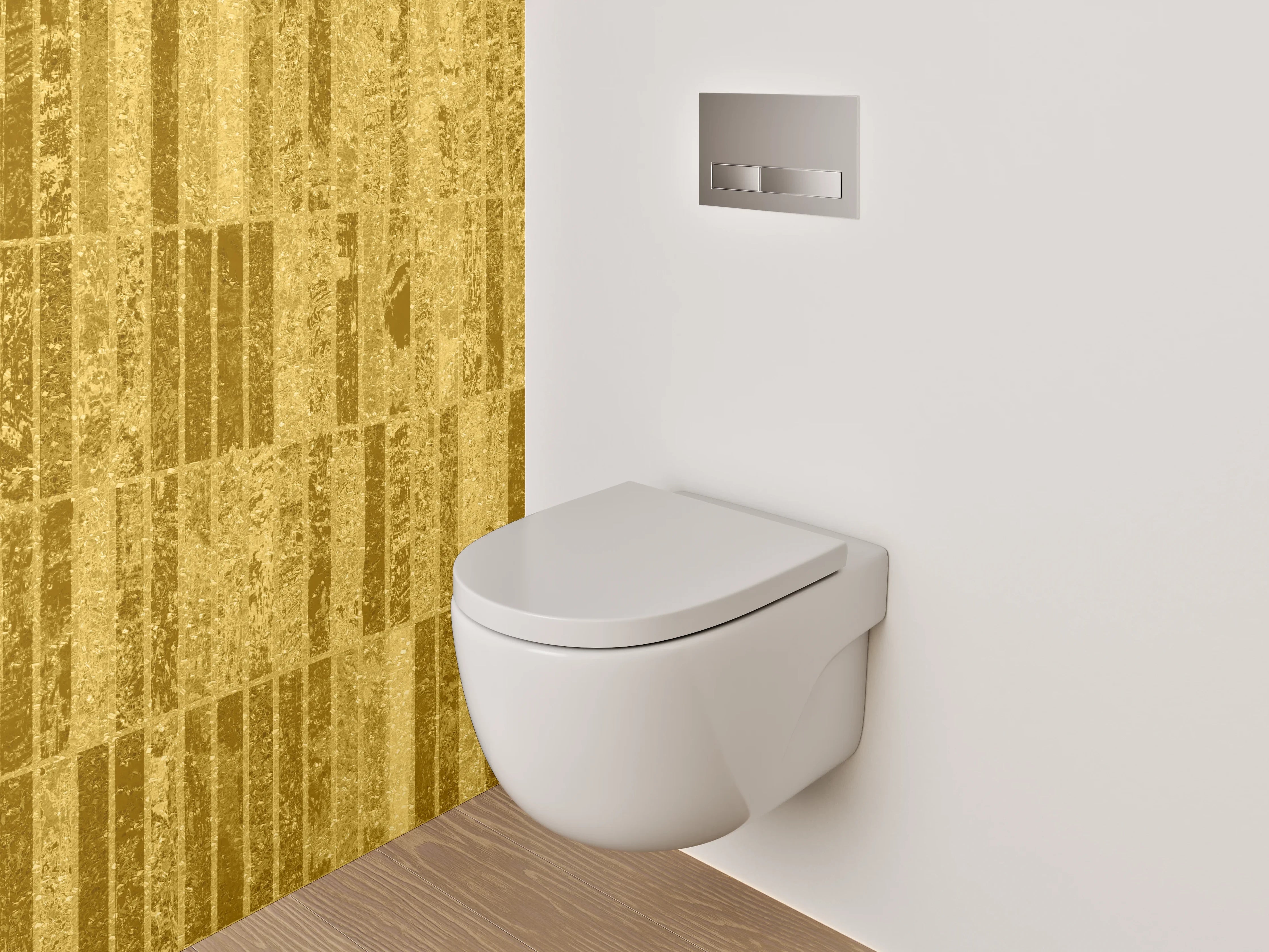 WC-Rückwand - Goldenes Marmor-Design Fliesenoptik