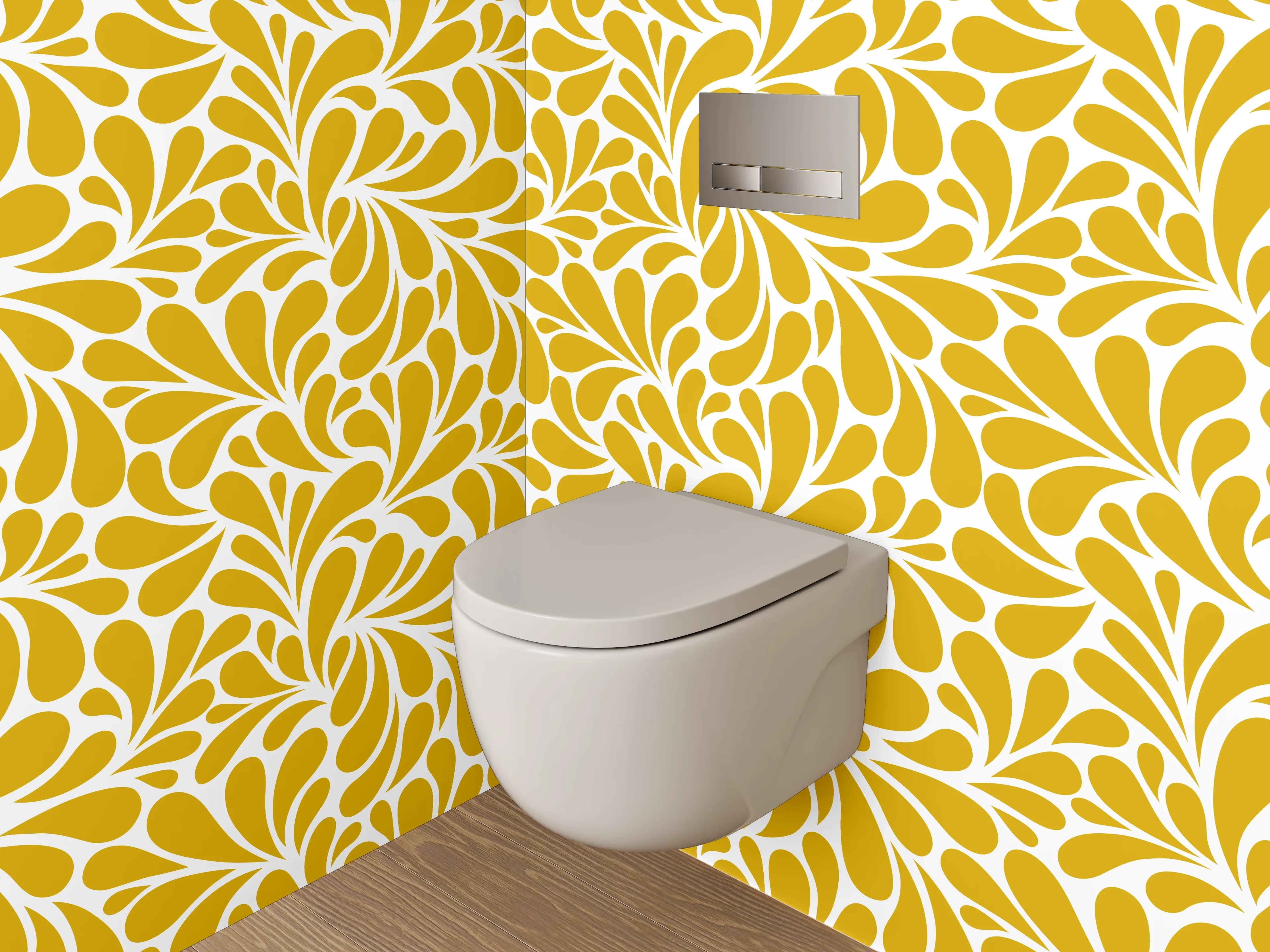 WC-Rückwand - Goldenes Retro-Muster Wallpaper