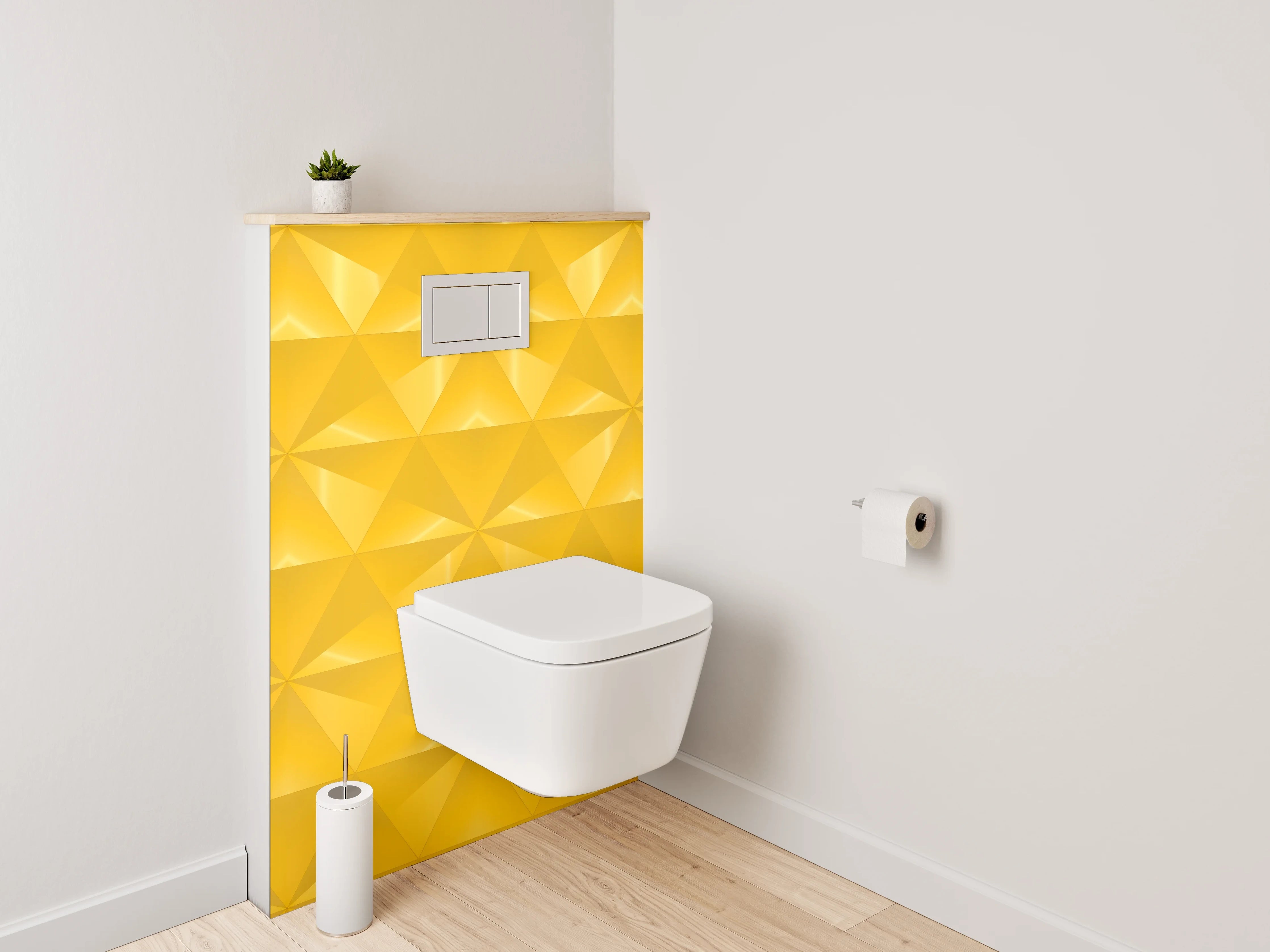 WC-Rückwand - Goldenes geometrisches Muster modern