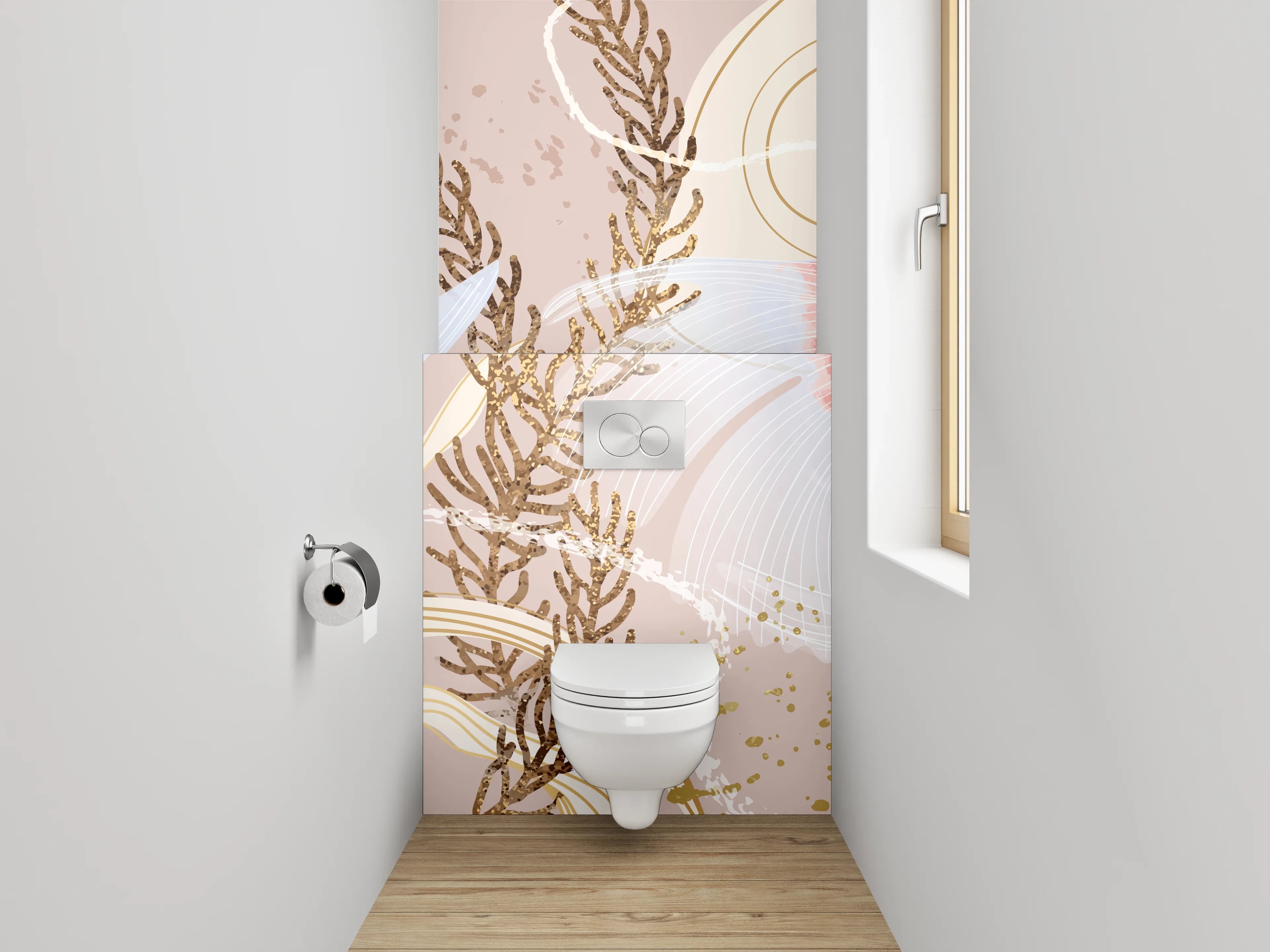 WC-Rückwand - Goldfische Illustration Unterwasser Pflanzendekor