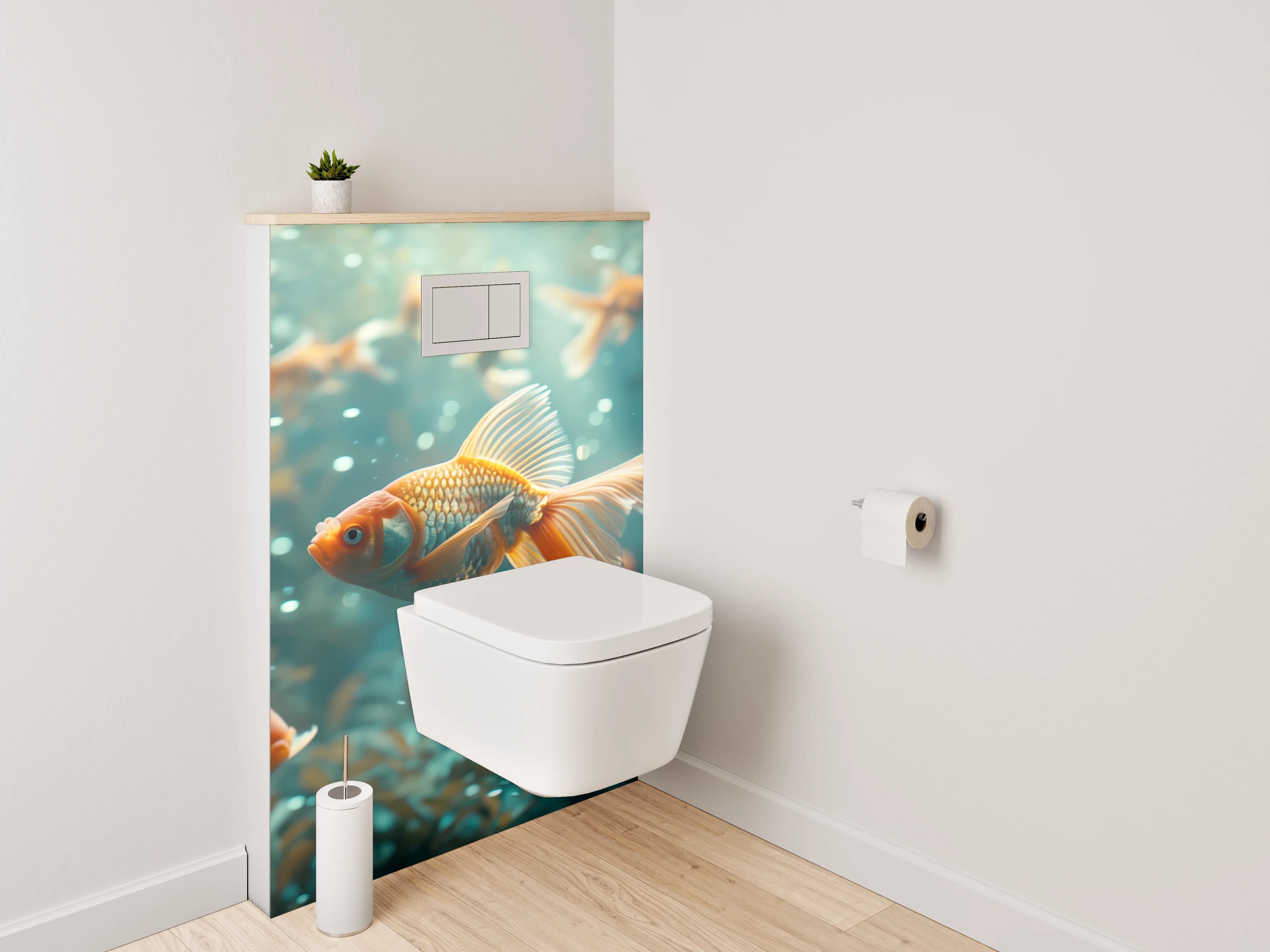 WC-Rückwand - Goldfische Unterwasser Paradies