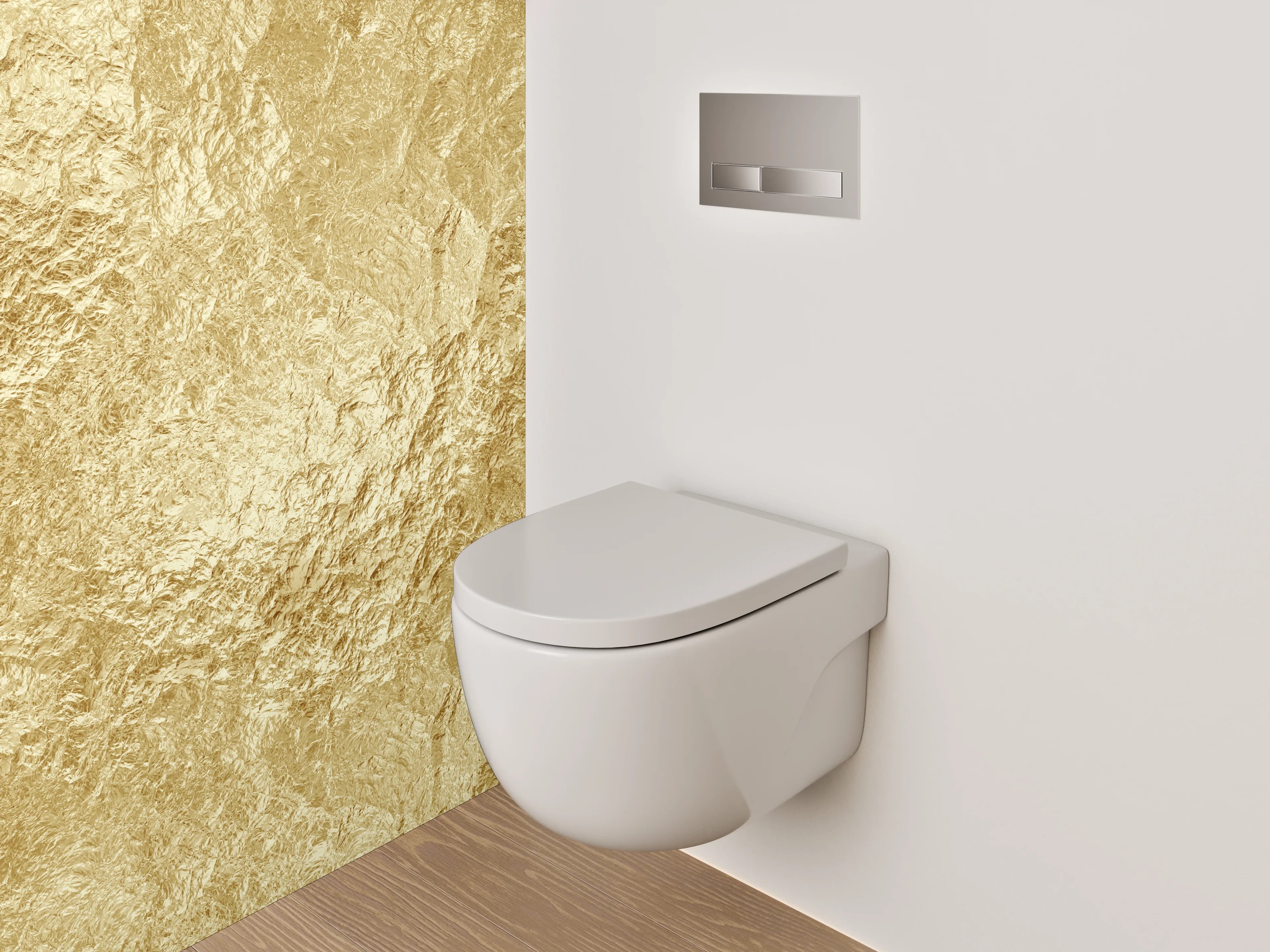 WC-Rückwand - Goldstruktur Metallic Tapete Luxusoptik