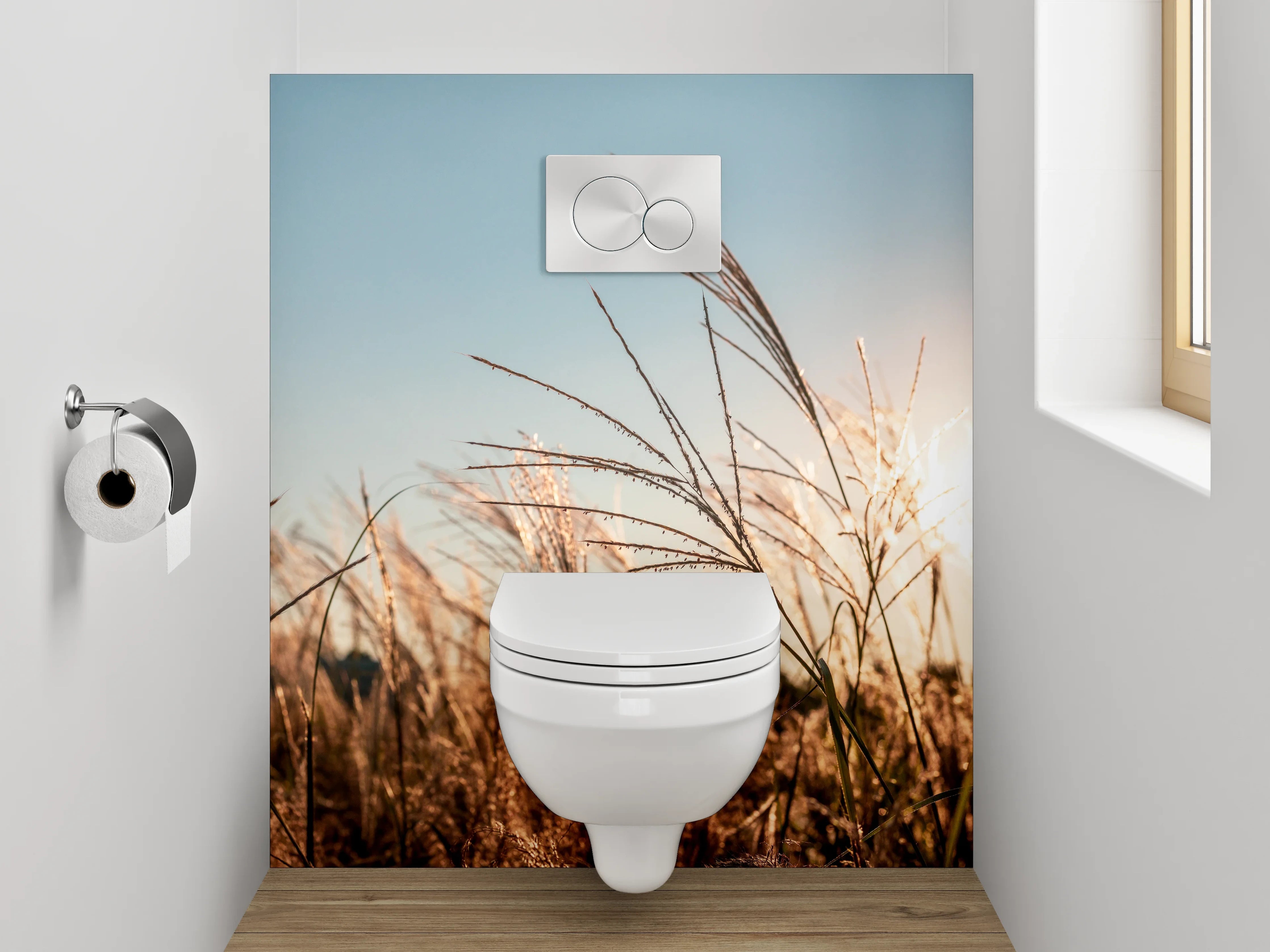 WC-Rückwand - Gräser im Sonnenlicht Naturfoto