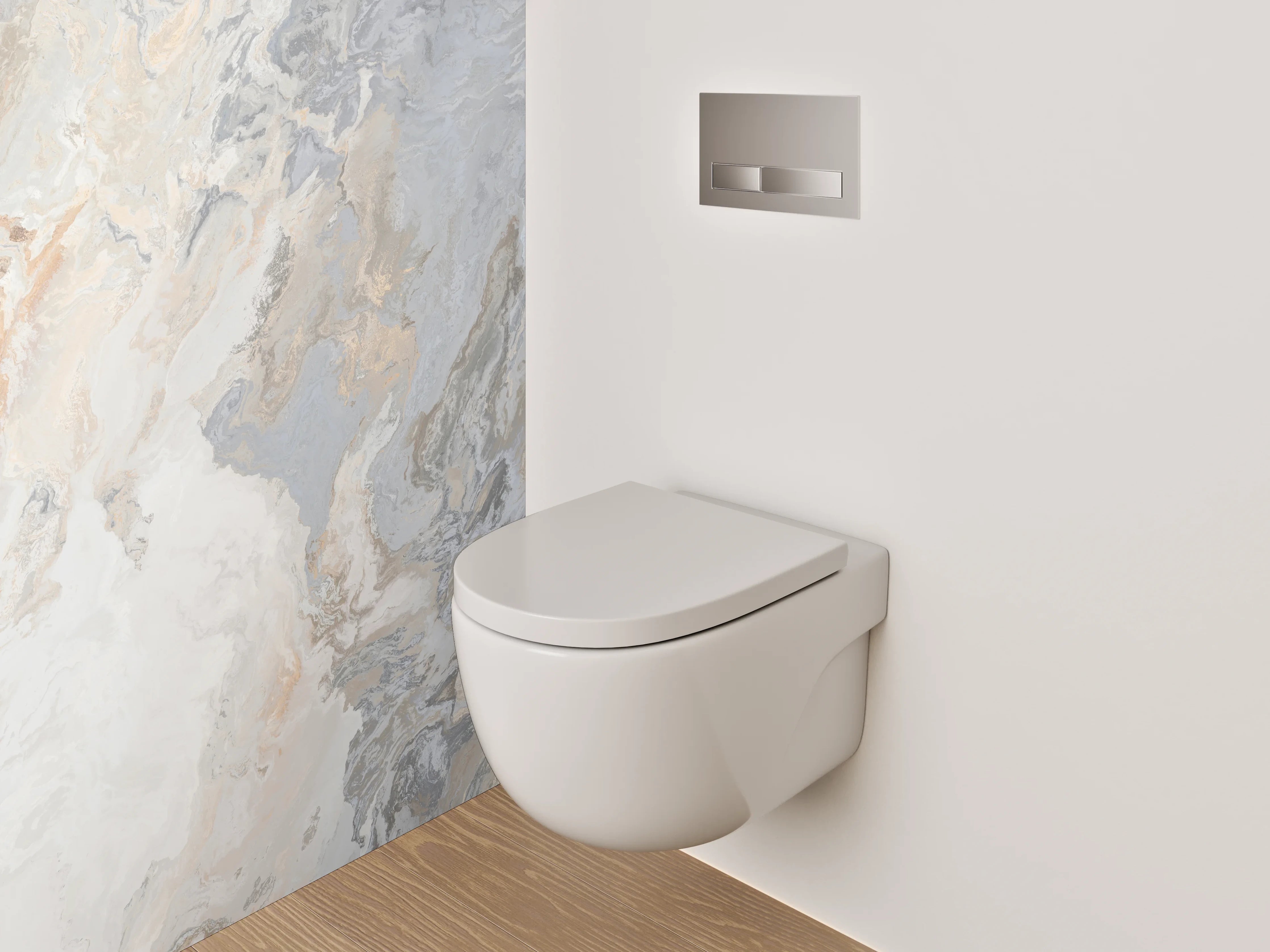 WC-Rückwand - Graffiti-Textur in Beige und Grau