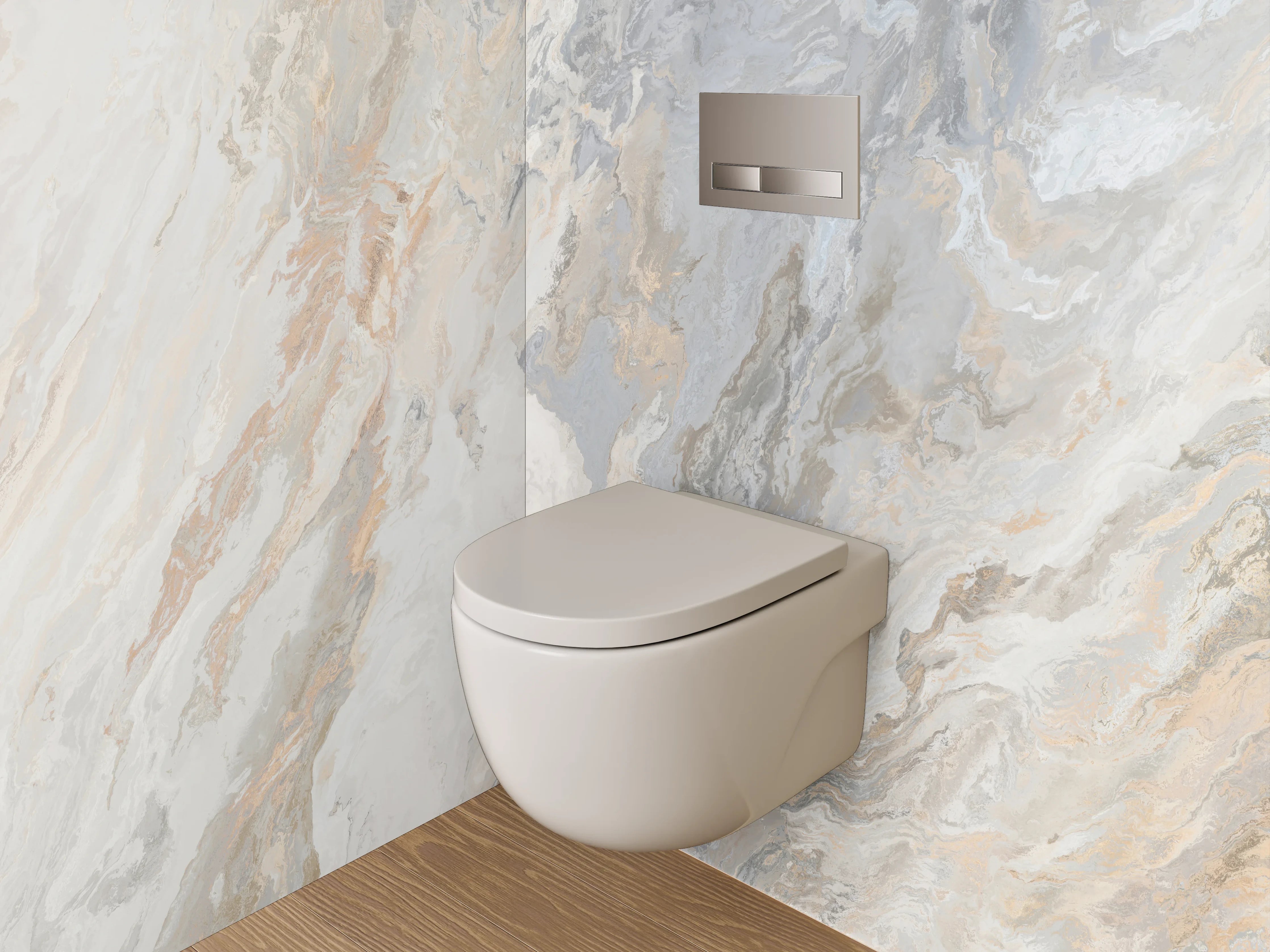 WC-Rückwand - Graffiti-Textur in Beige und Grau