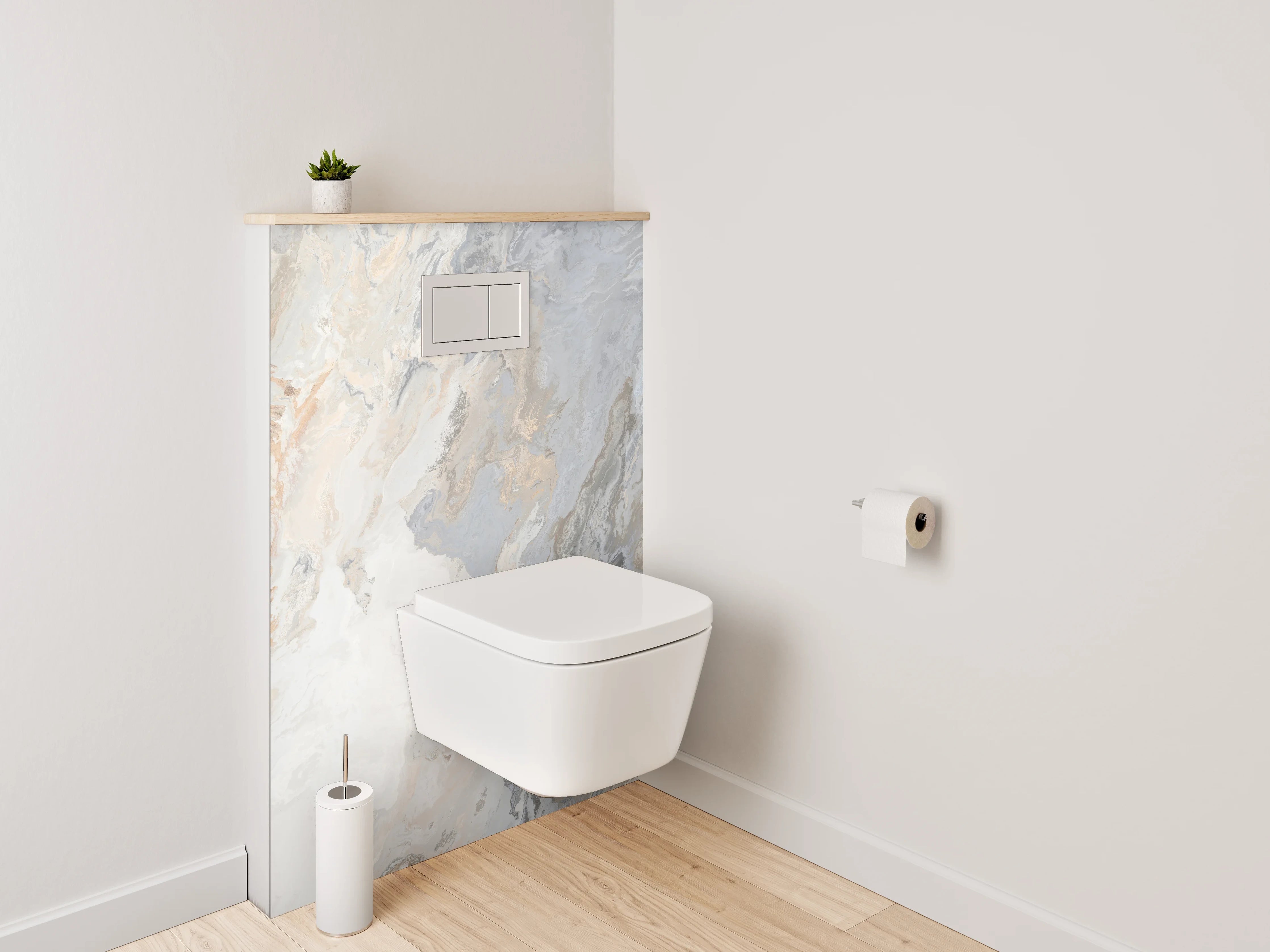 WC-Rückwand - Graffiti-Textur in Beige und Grau