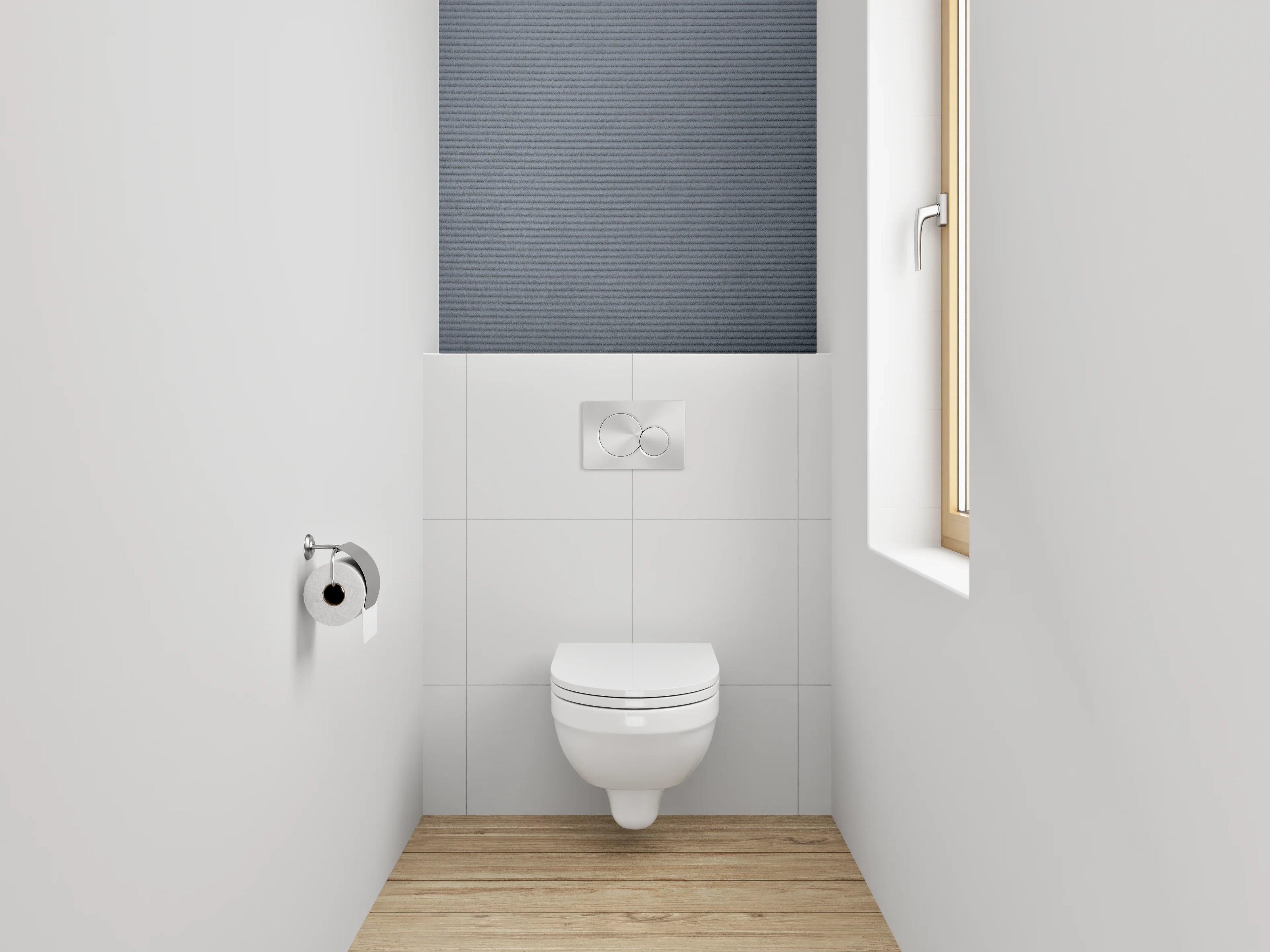 WC-Rückwand - Grafische Textur in Grau mit Linienmuster