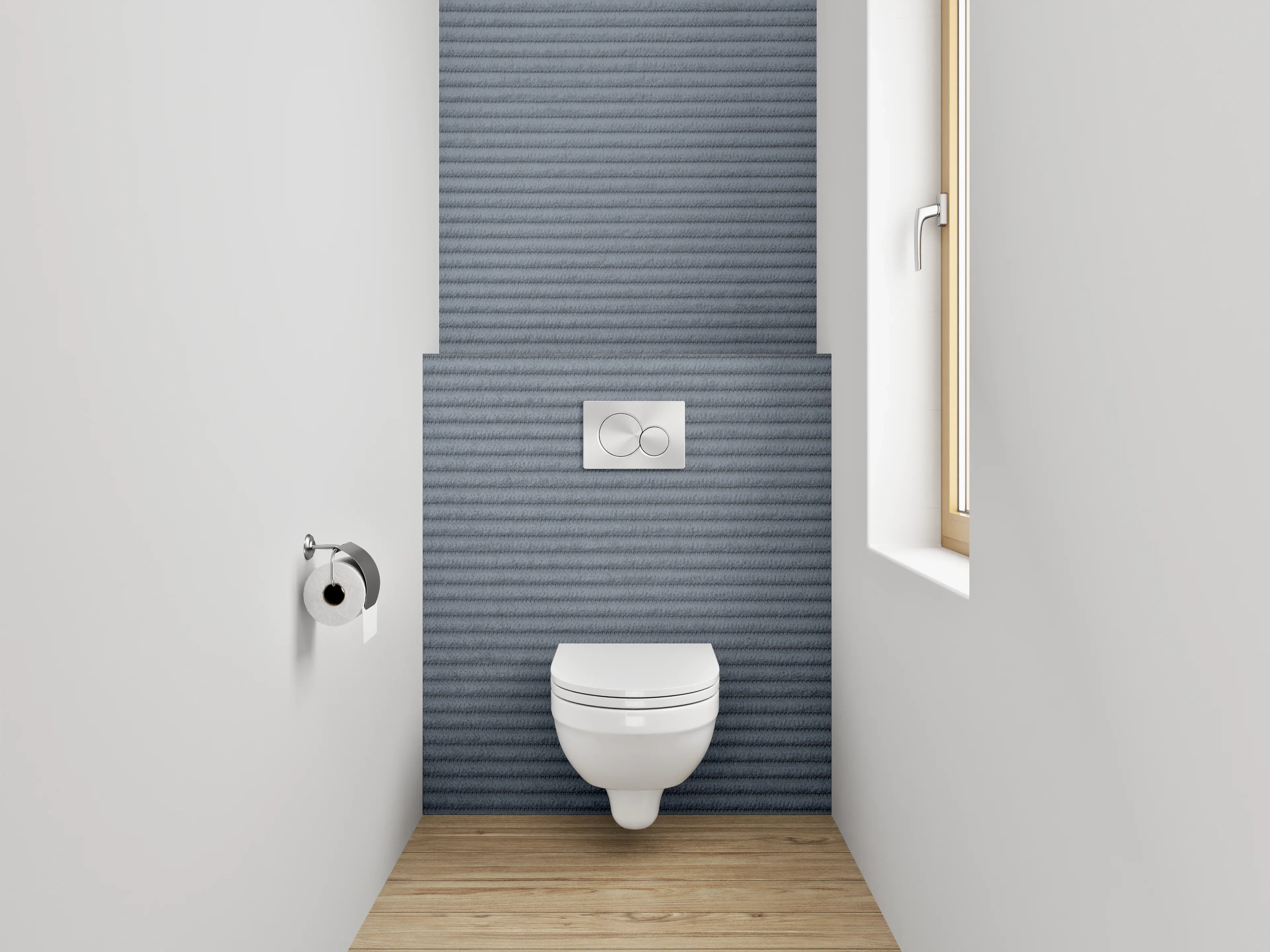 WC-Rückwand - Grafische Textur in Grau mit Linienmuster