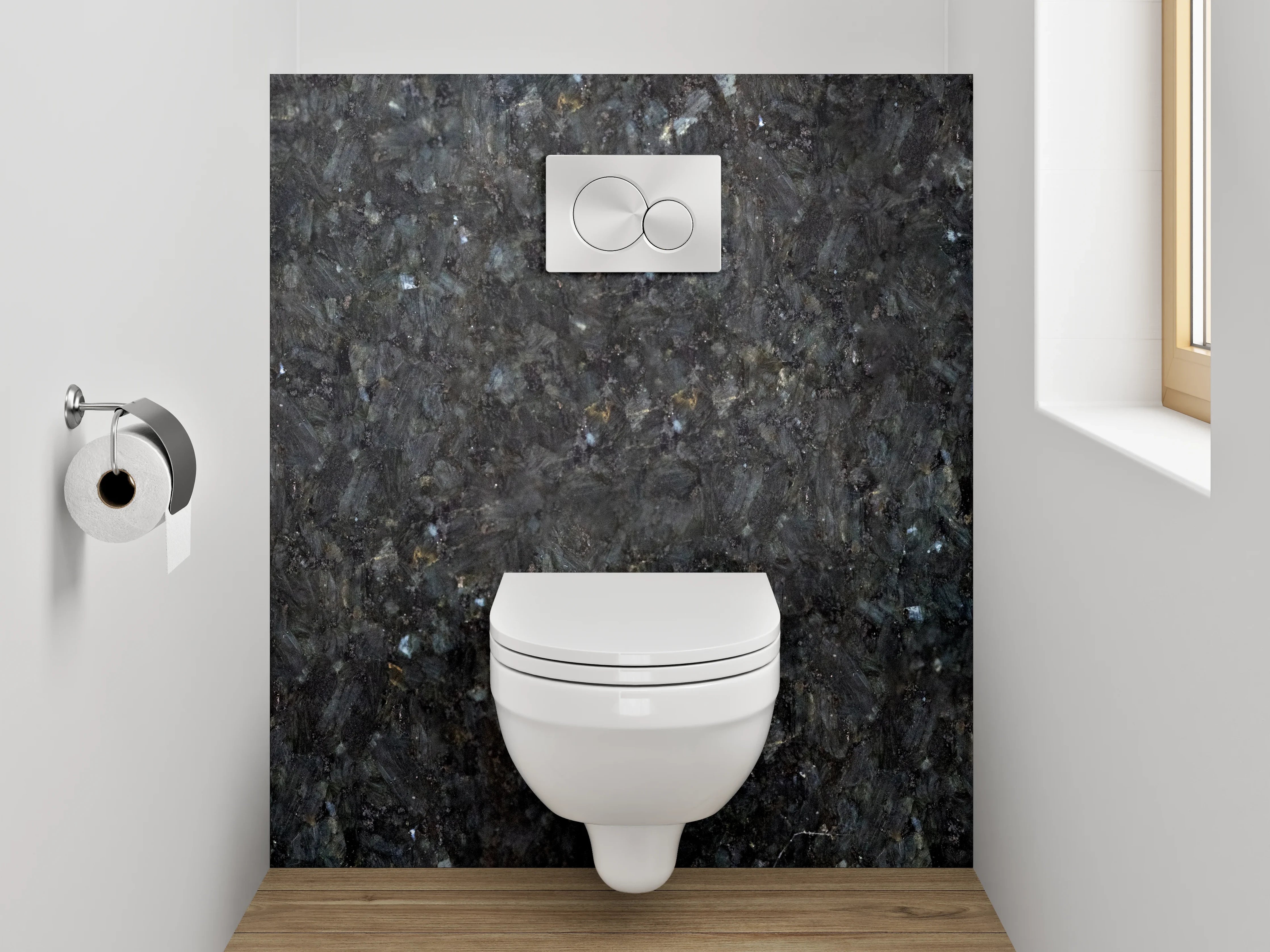 WC-Rückwand - Granit-Optik Anthrazit