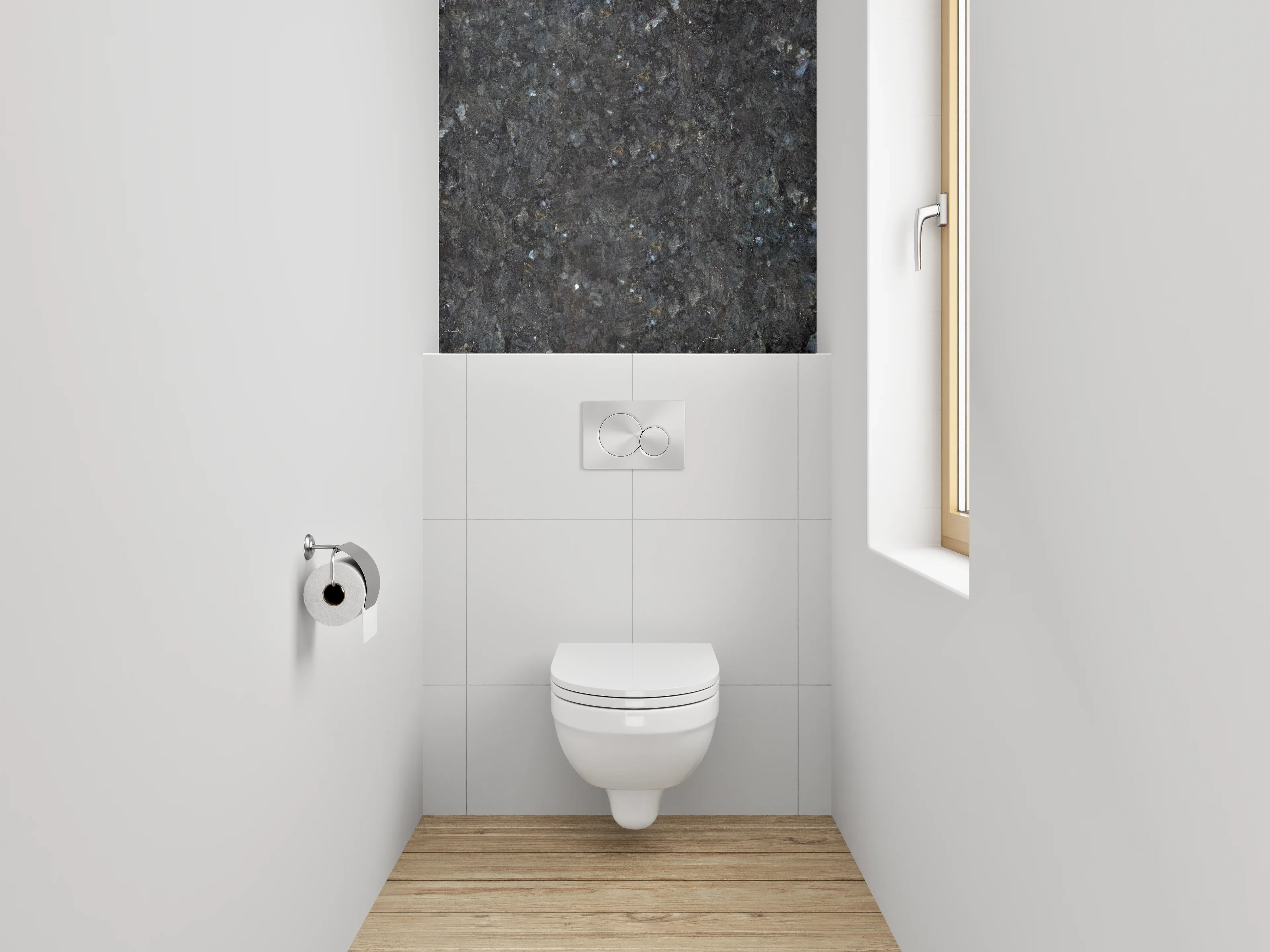 WC-Rückwand - Granit-Optik Anthrazit