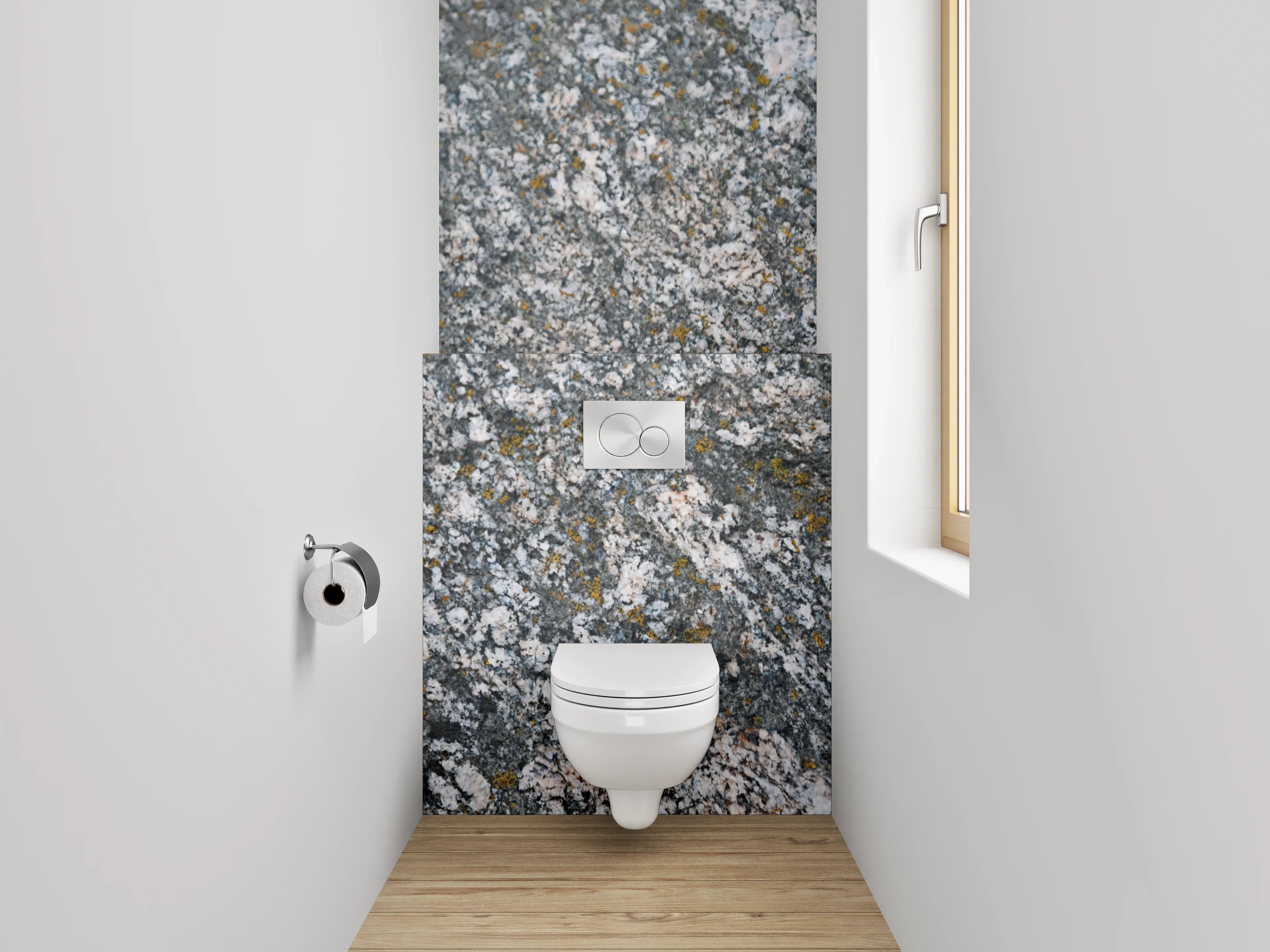 WC-Rückwand - Granit Steinstruktur Grau-Nuancen