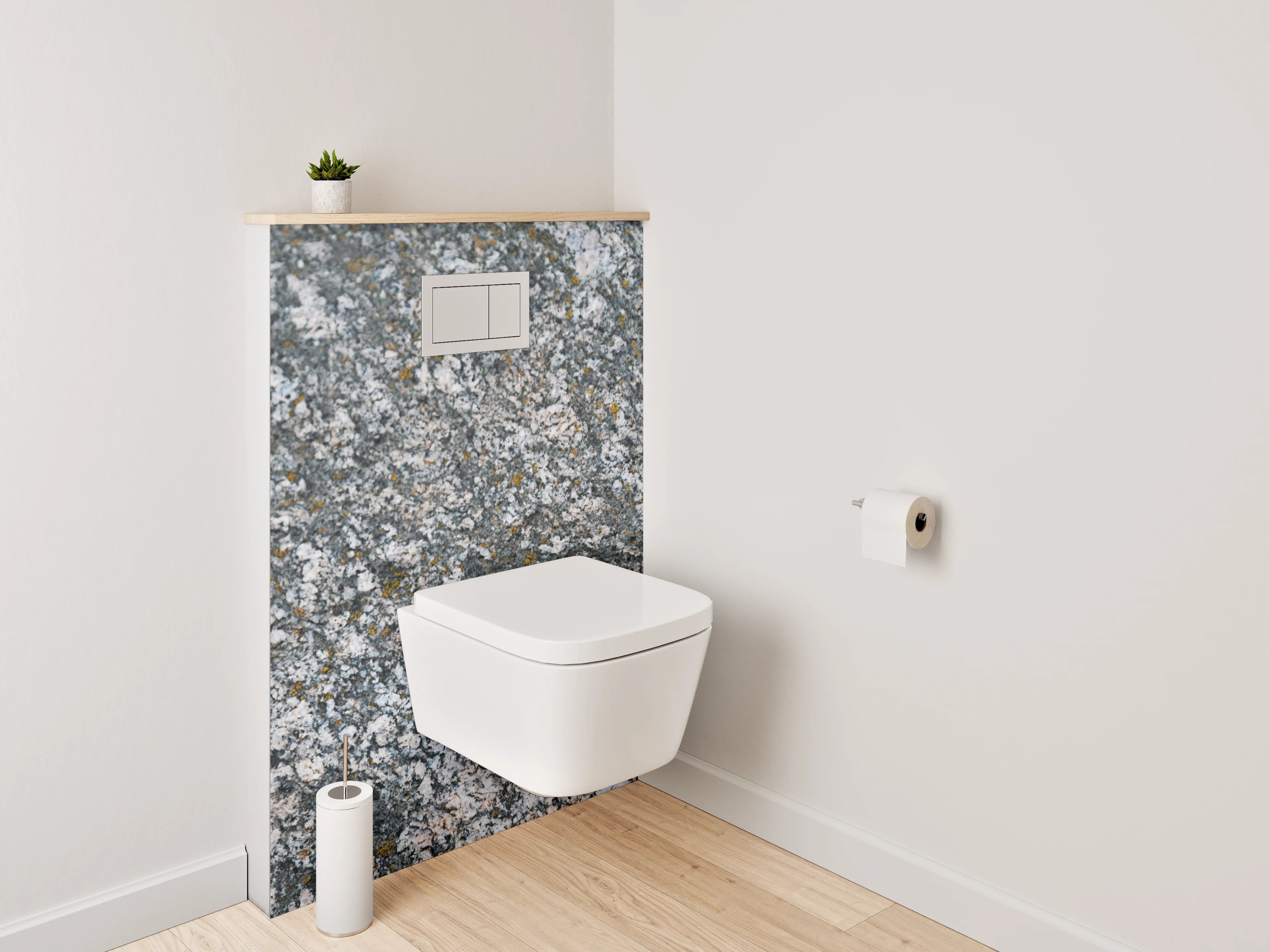 WC-Rückwand - Granit Steinstruktur Grau-Nuancen