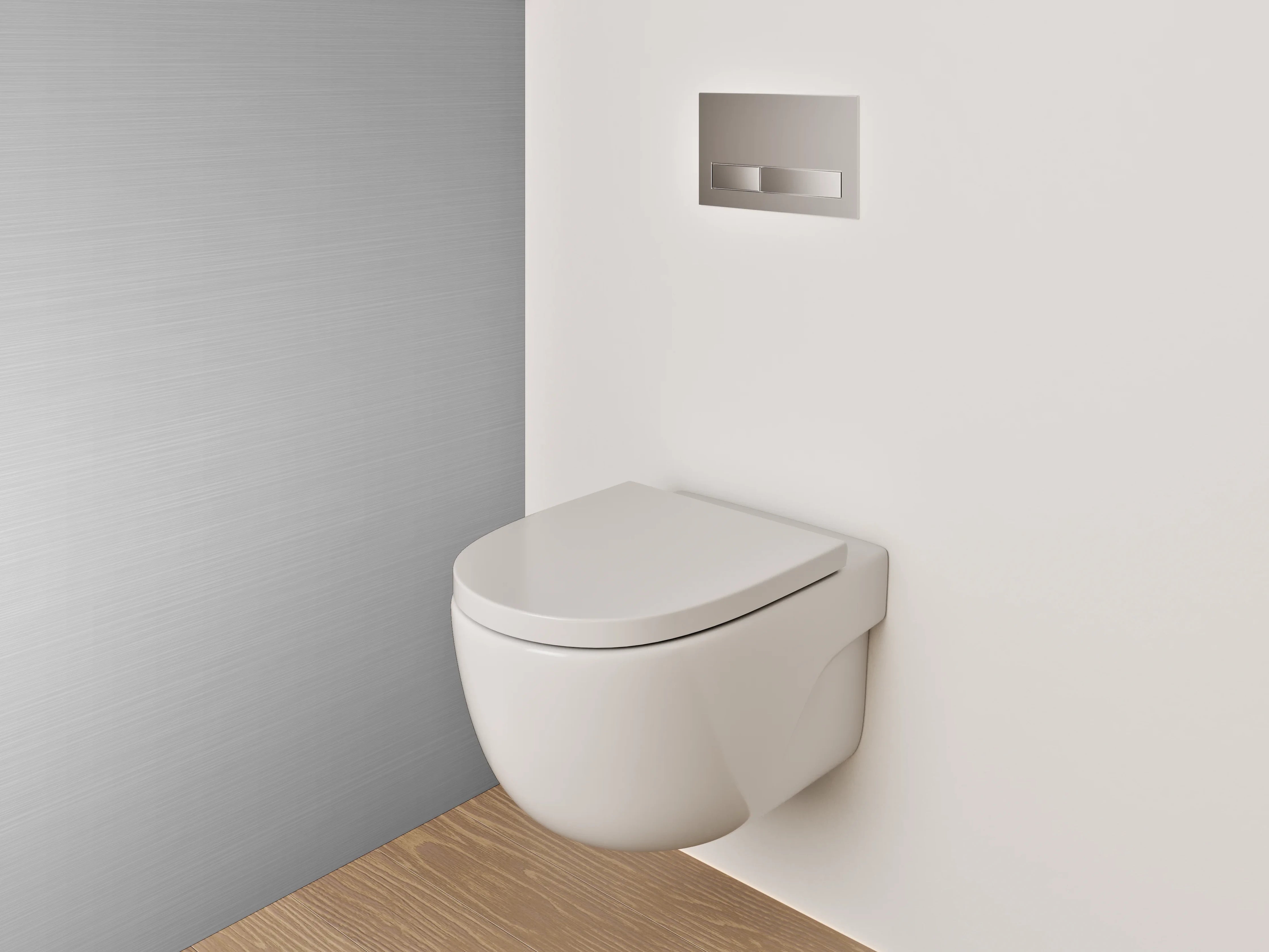WC-Rückwand - Grau-metallicene Oberflächenstruktur