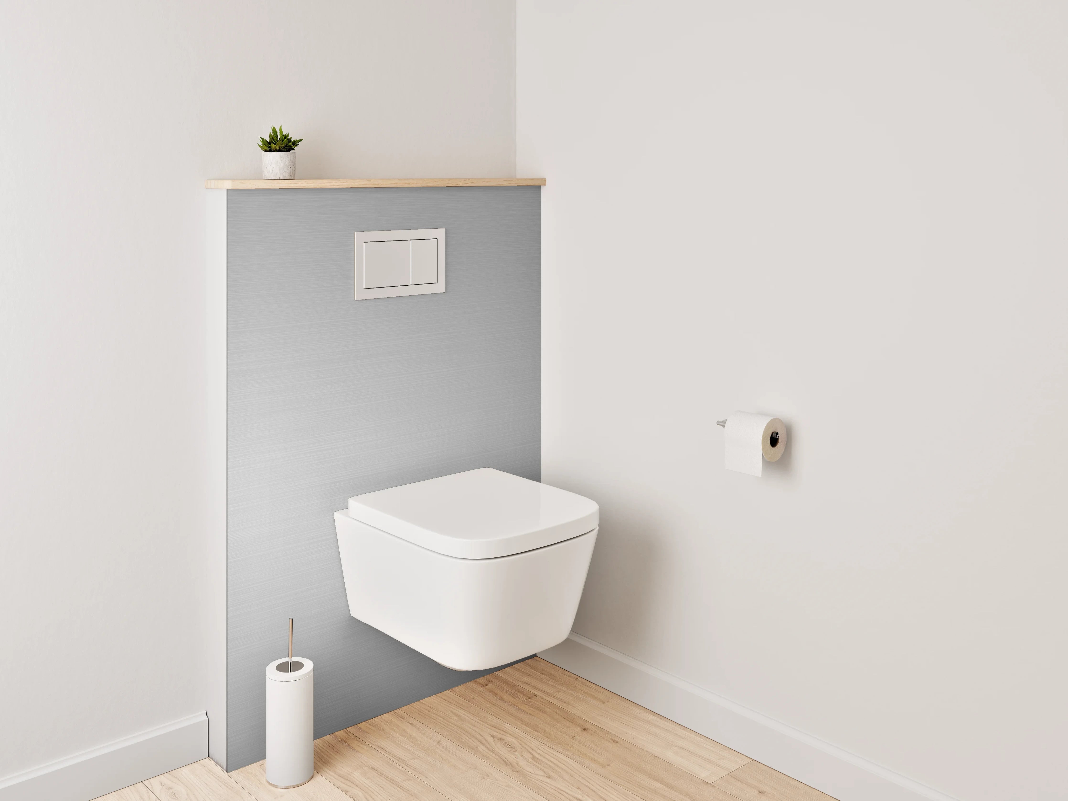 WC-Rückwand - Grau-metallicene Oberflächenstruktur