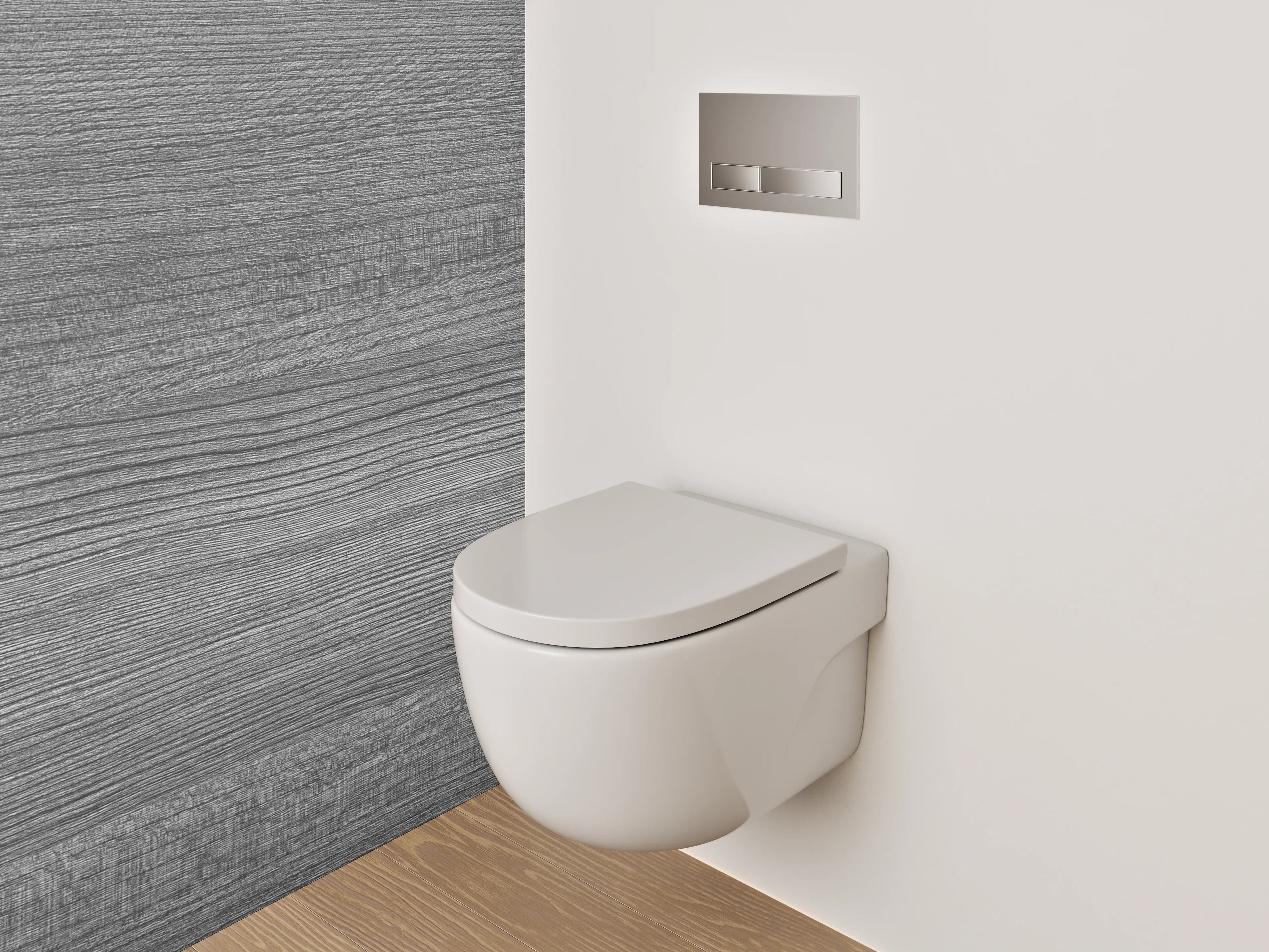 WC-Rückwand - Grau strukturierte Holzoptik