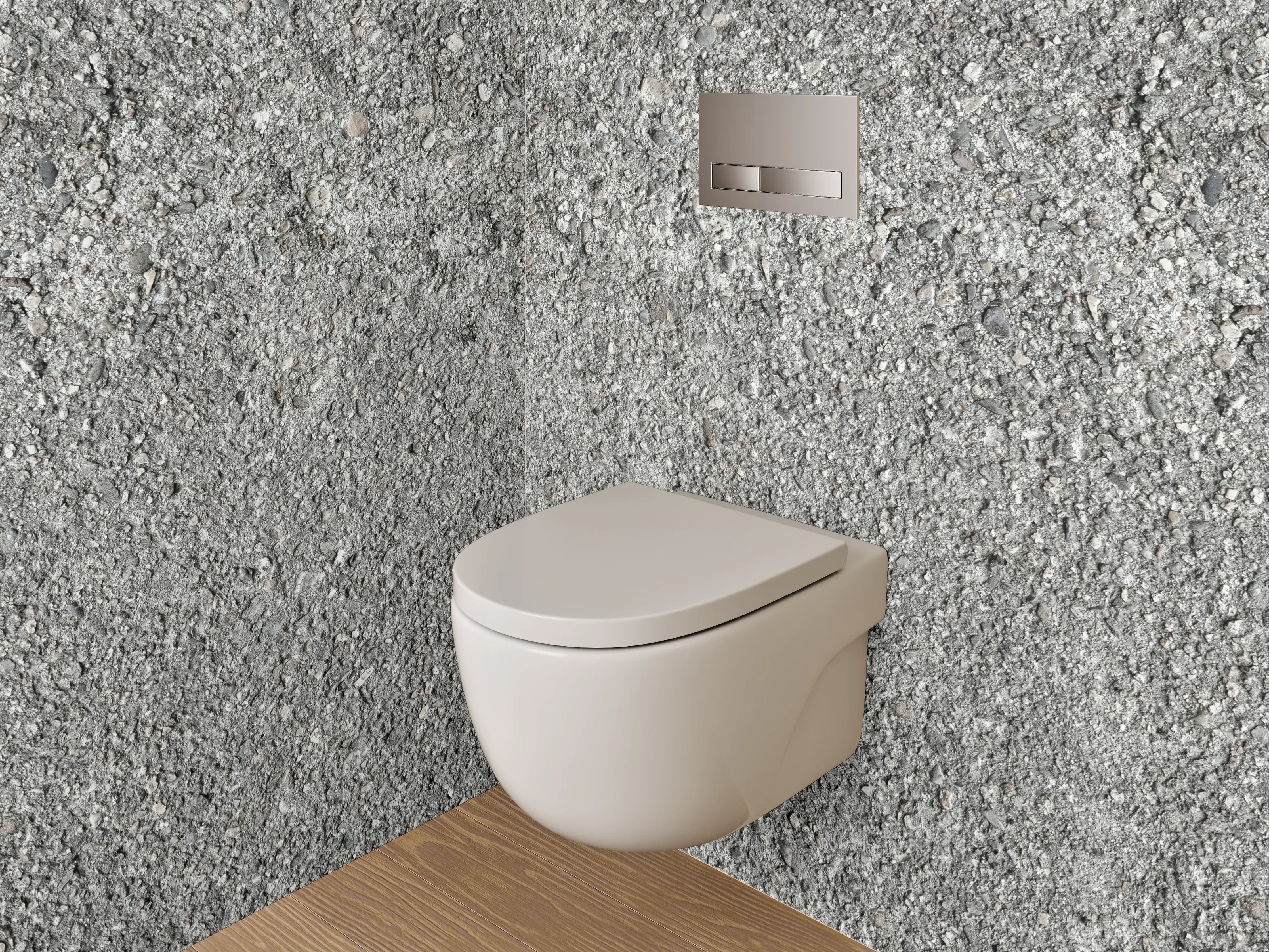 WC-Rückwand - Grau strukturierte Steinoberfläche
