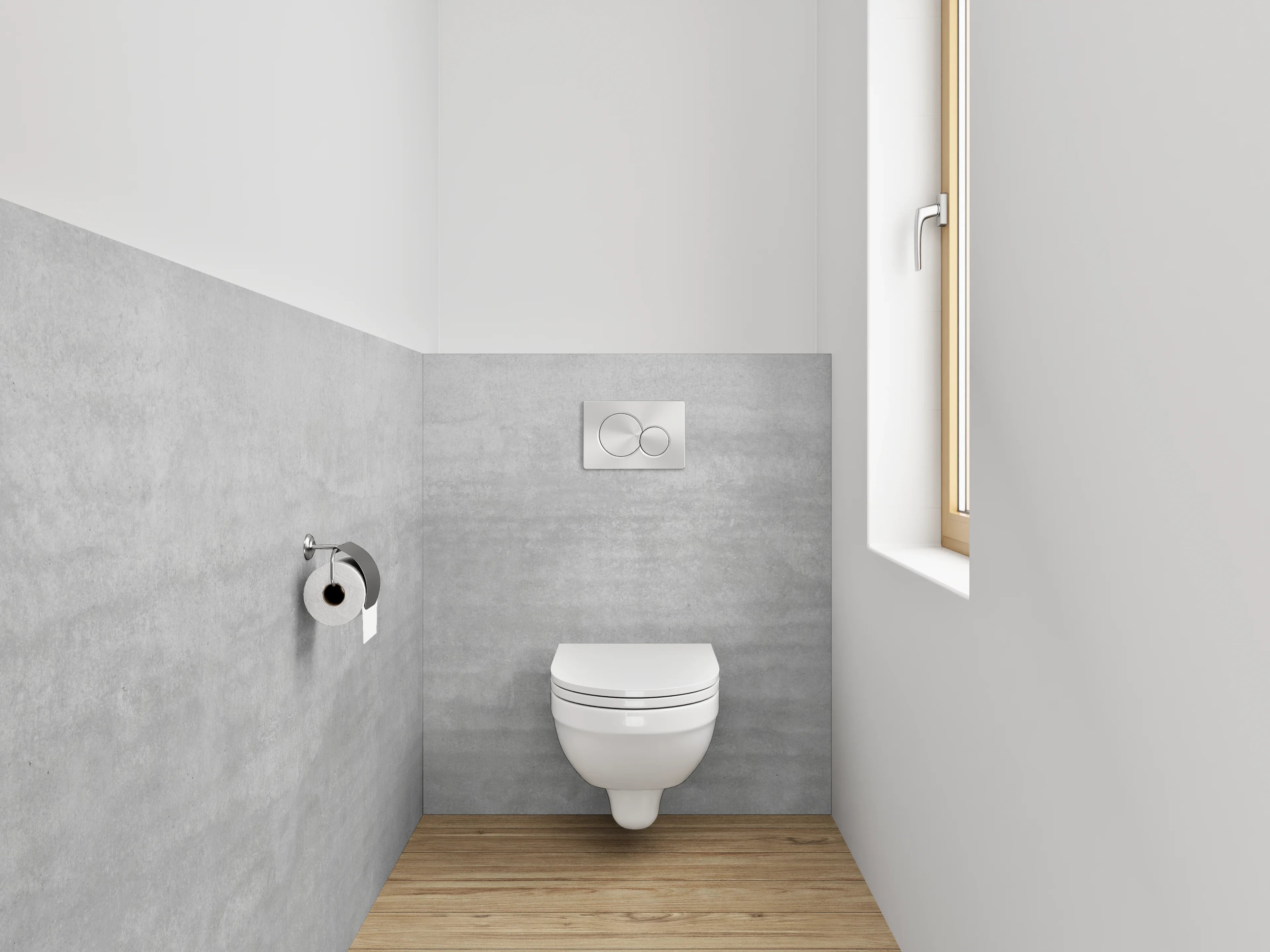 WC-Rückwand - Graue Betonwand mit feiner Textur