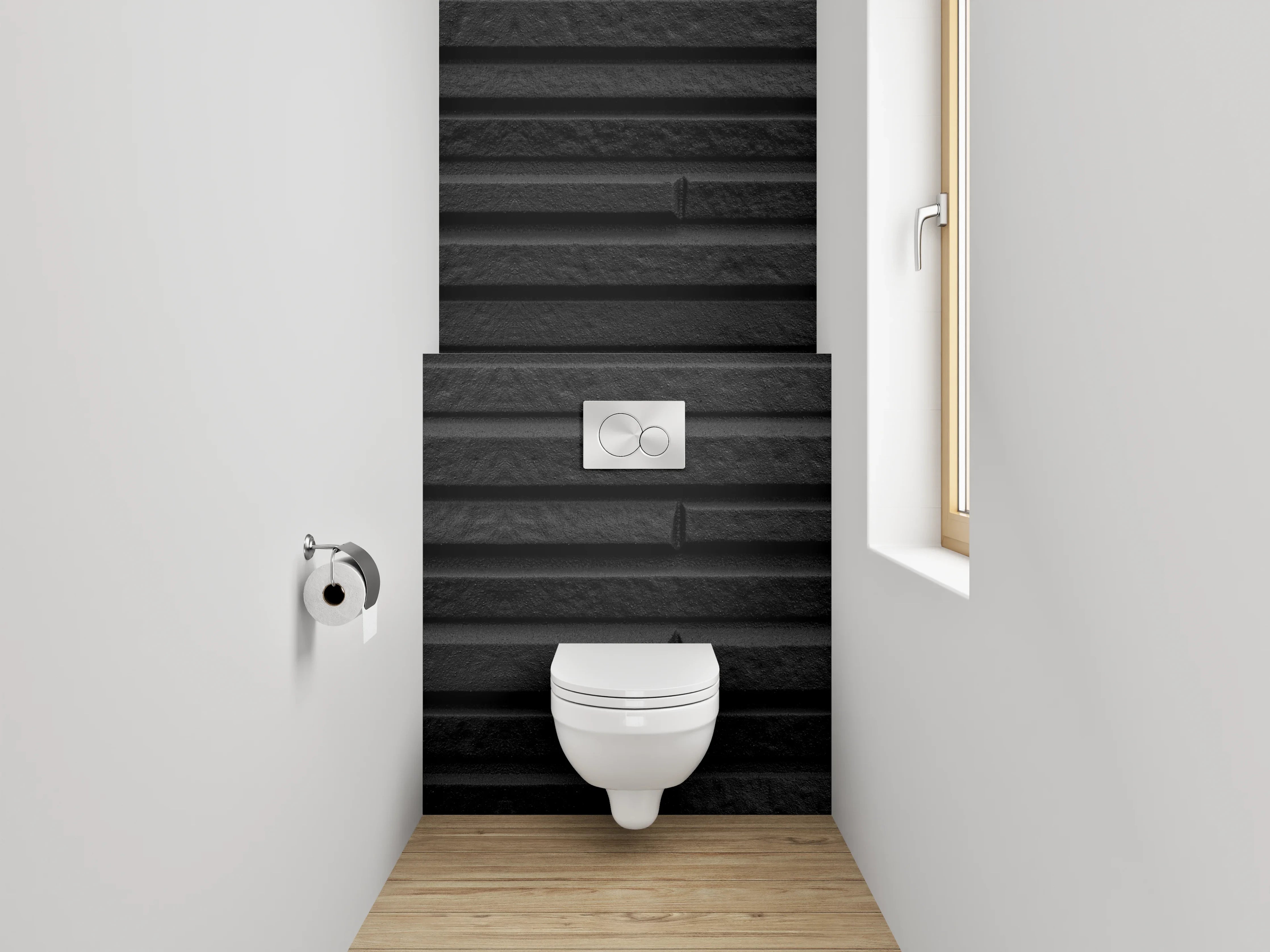 WC-Rückwand - Graue Eleganz in Schiefer-Design