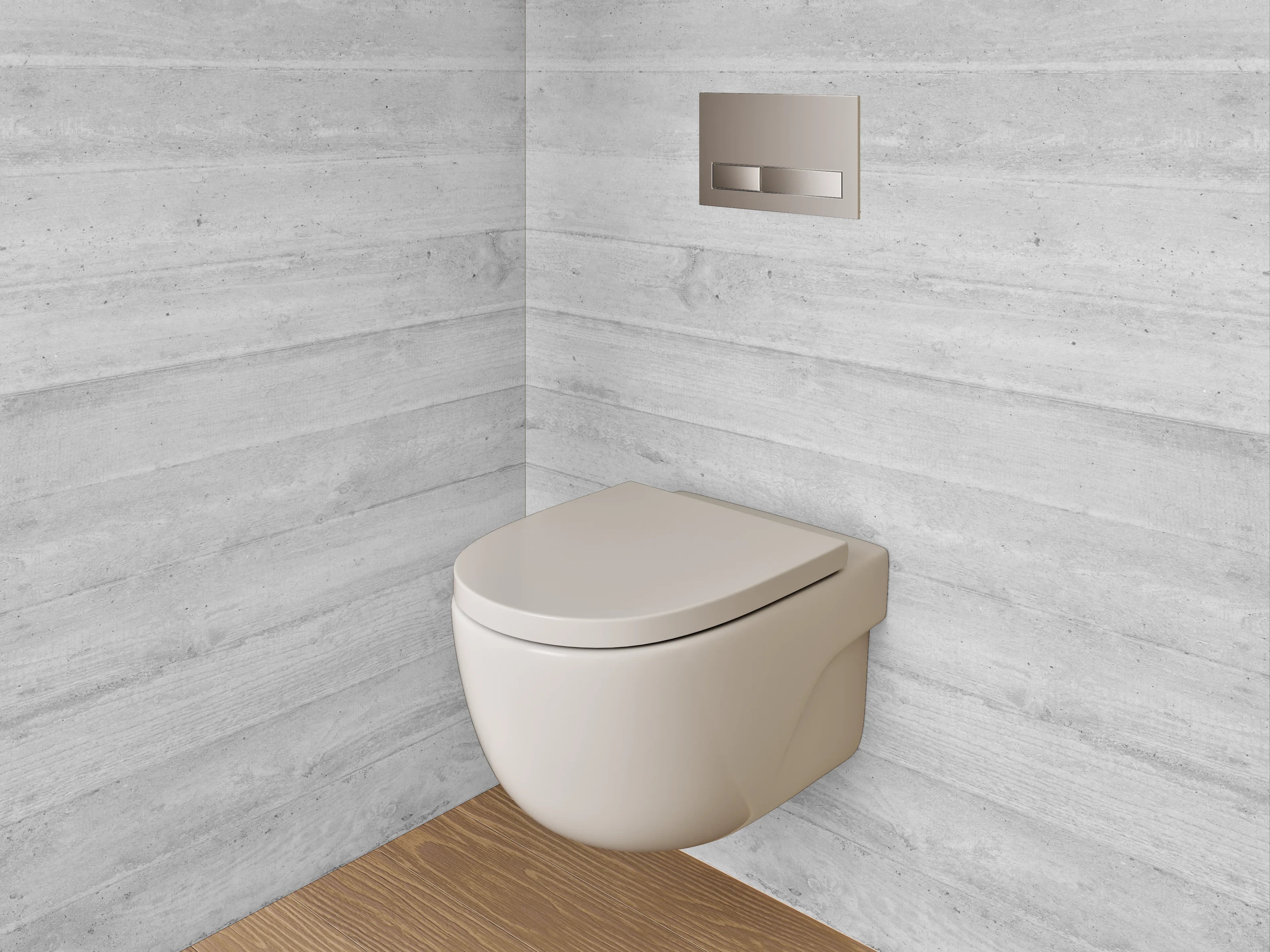 WC-Rückwand - Graue Holzpaneel-Wand im modernen Stil