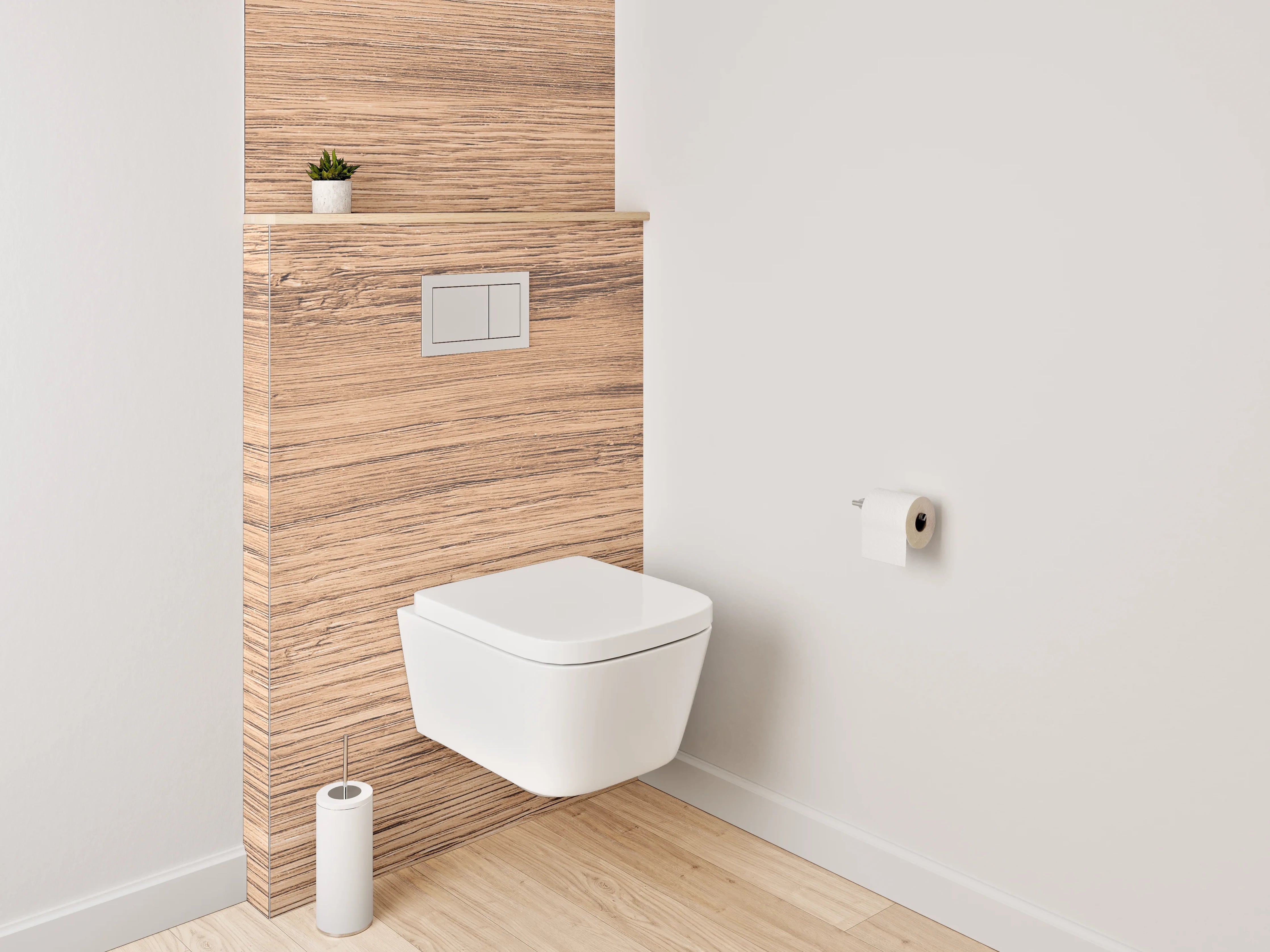 WC-Rückwand - Graue Holzstruktur-Ästhetik