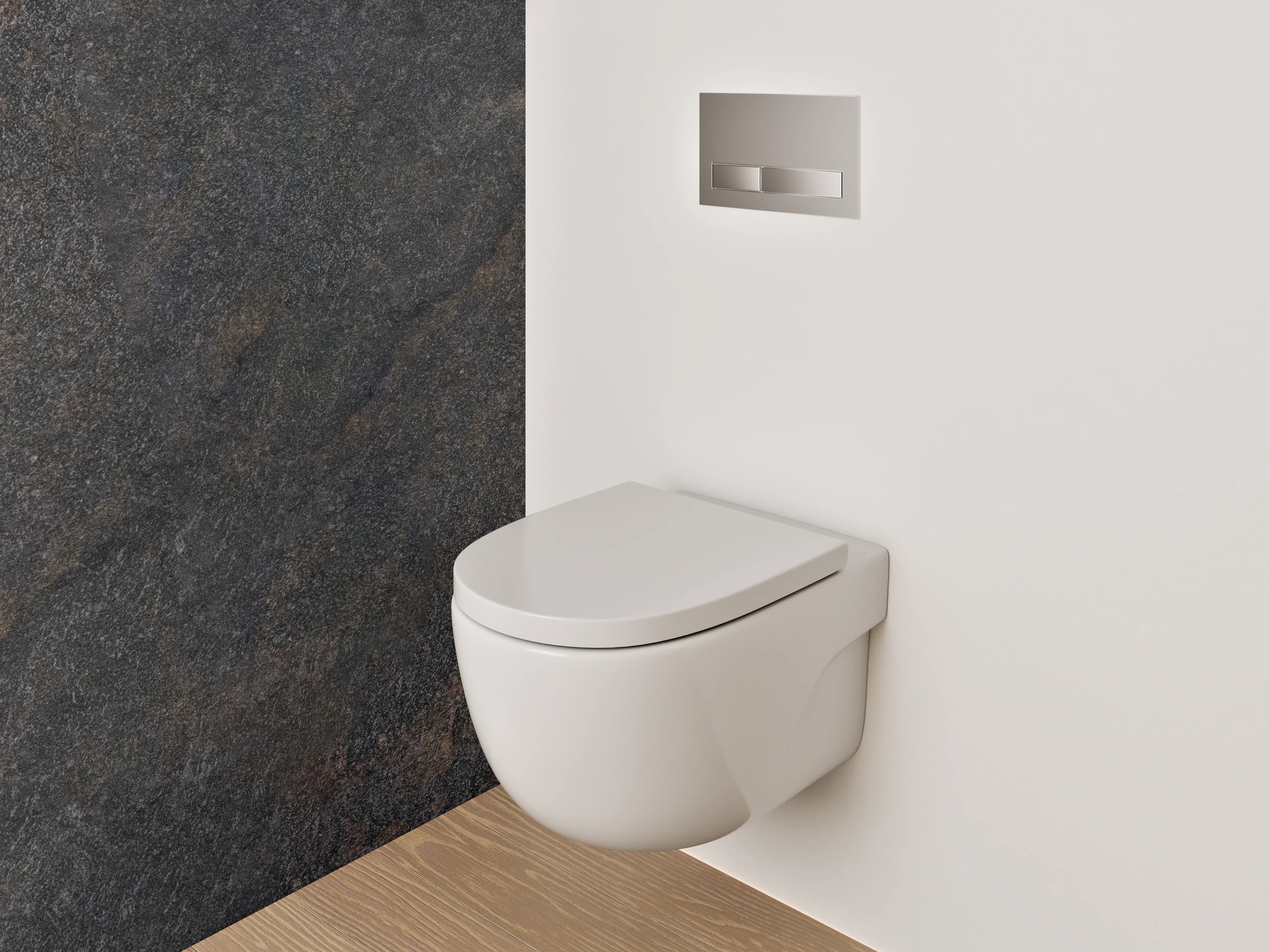 WC-Rückwand - Graue Marmor-Textur mit Weißnuancen