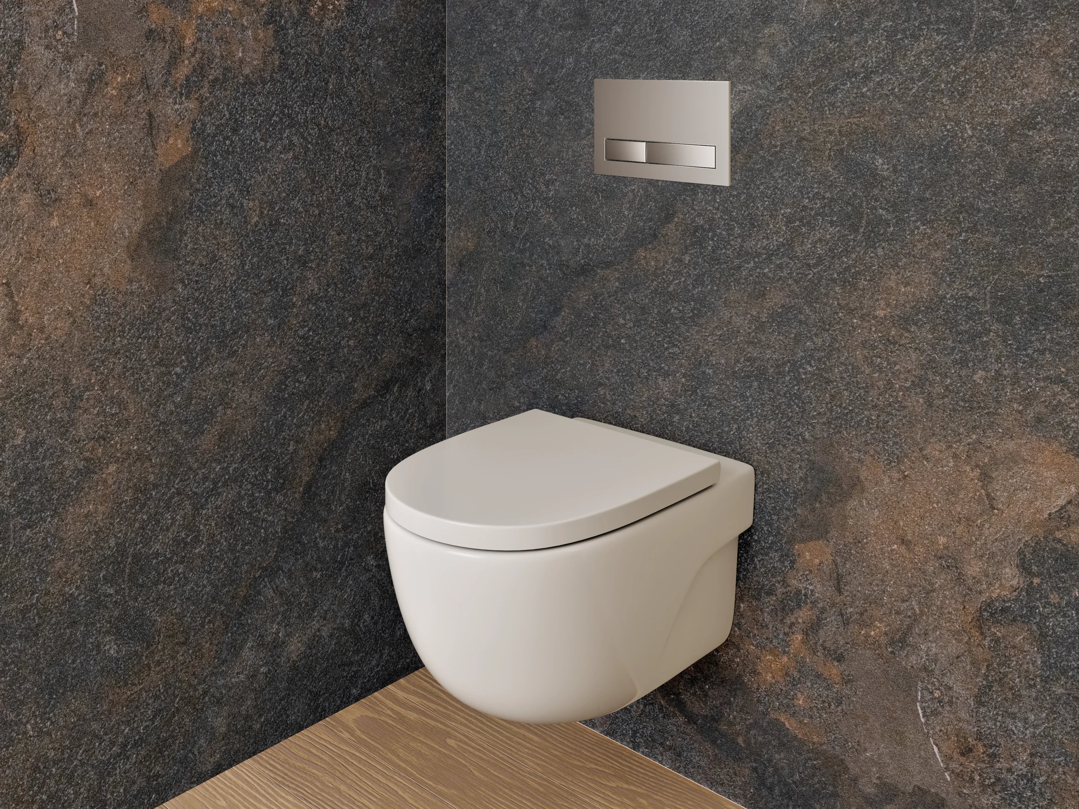 WC-Rückwand - Graue Marmor-Textur mit Weißnuancen