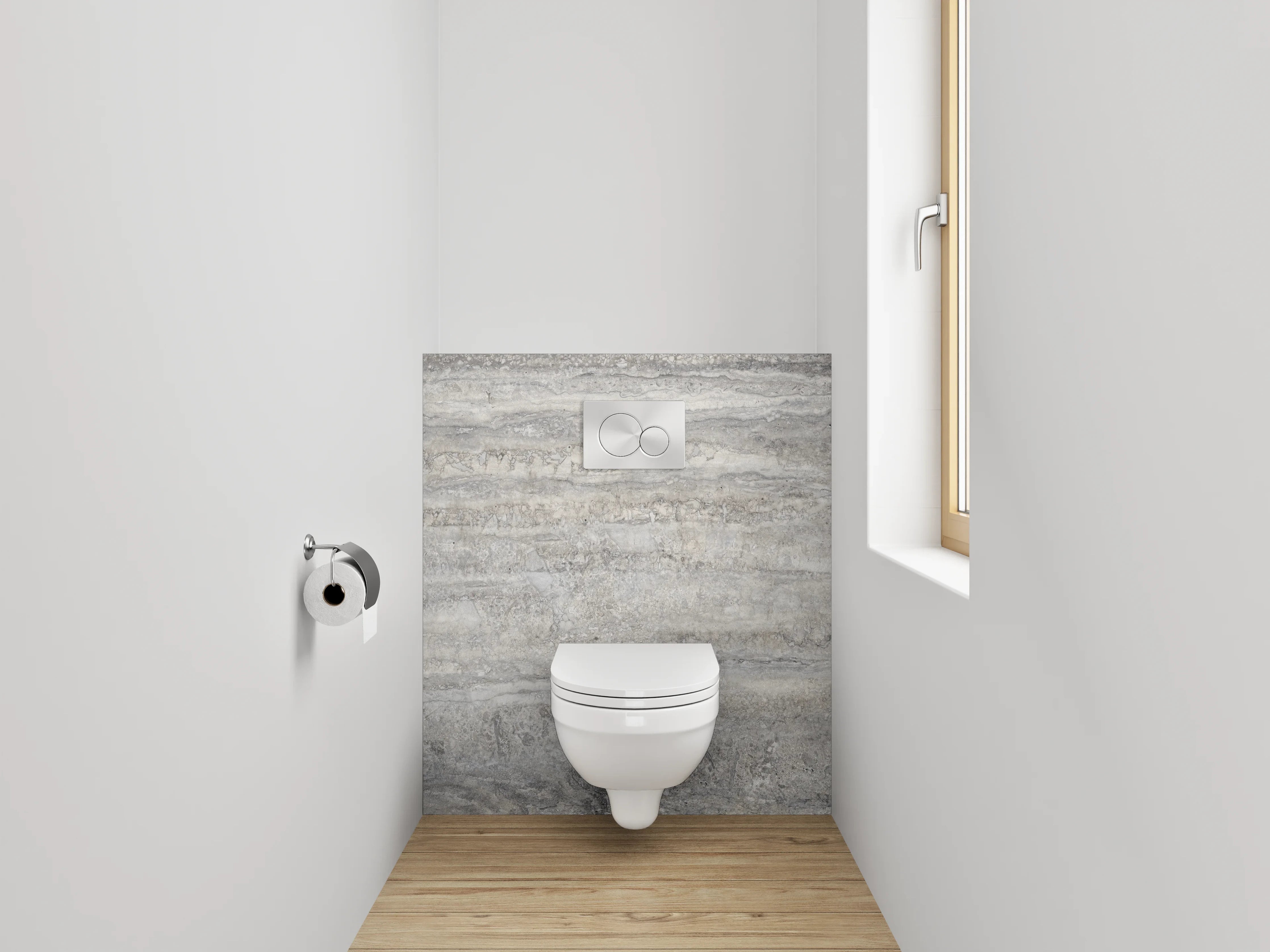 WC-Rückwand - Graue Marmor-Textur mit feinen Linien
