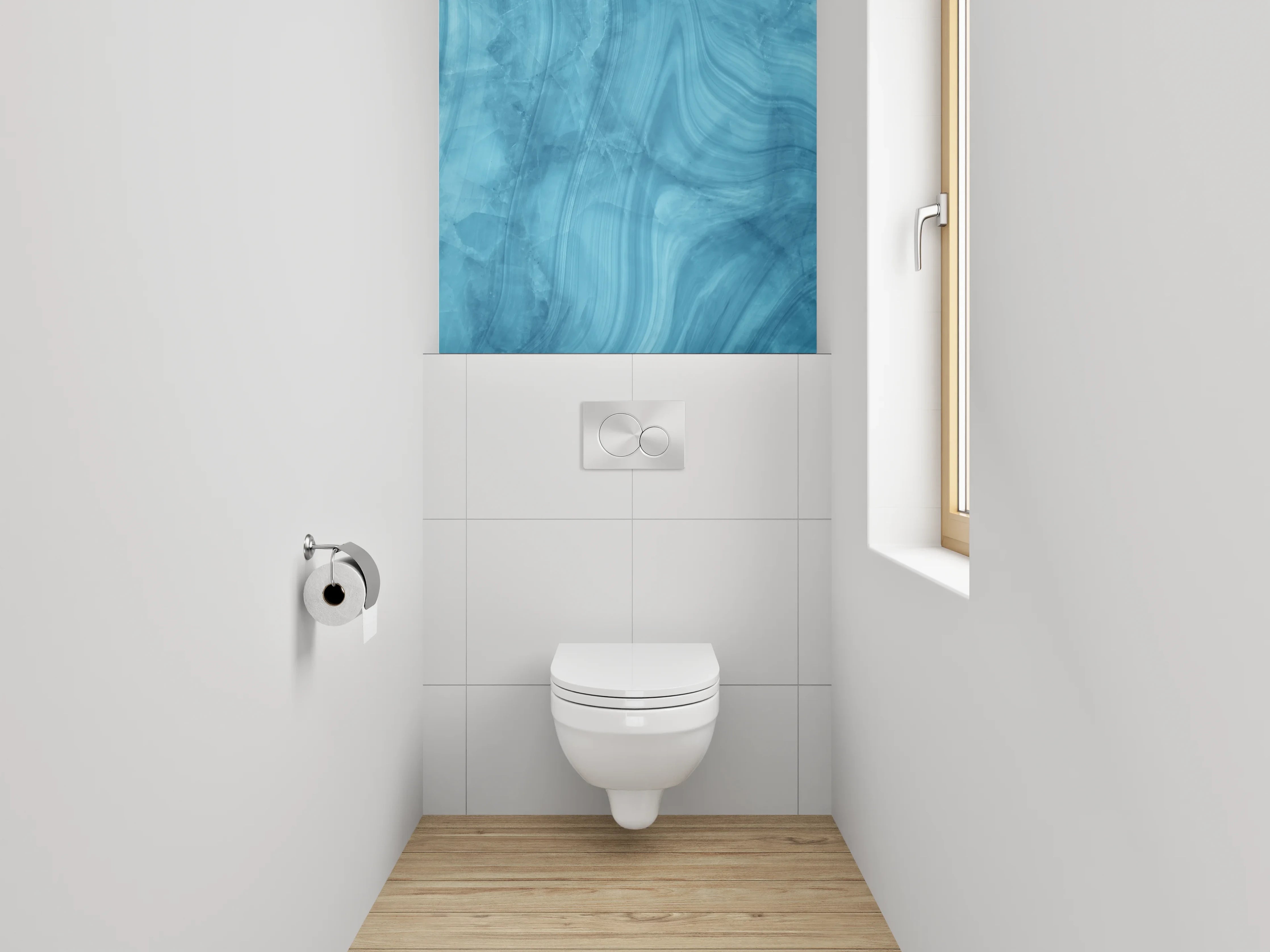 WC-Rückwand - Graue Marmor-Wolken