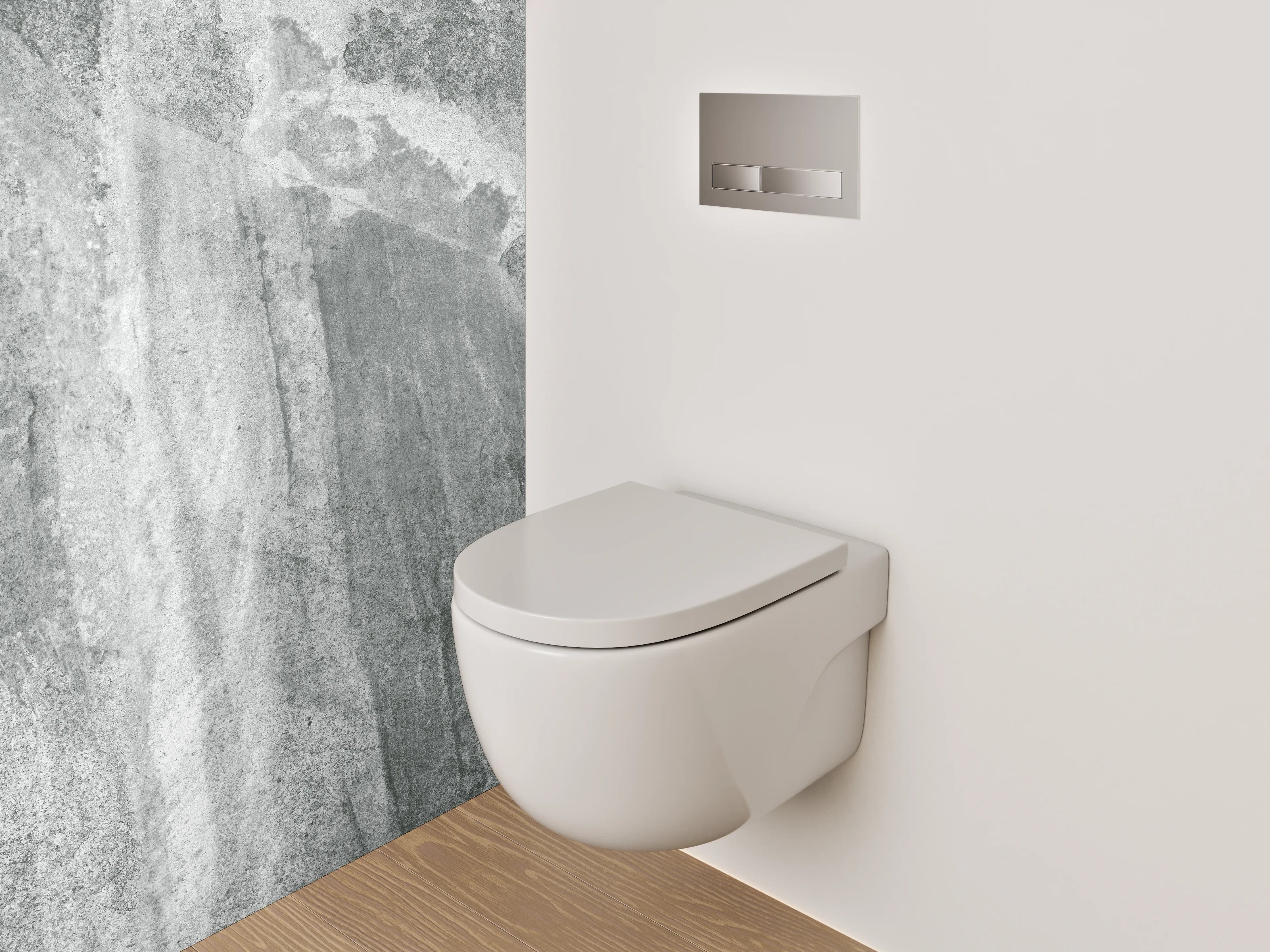WC-Rückwand - Graue Marmorstruktur Effekt Wandbild