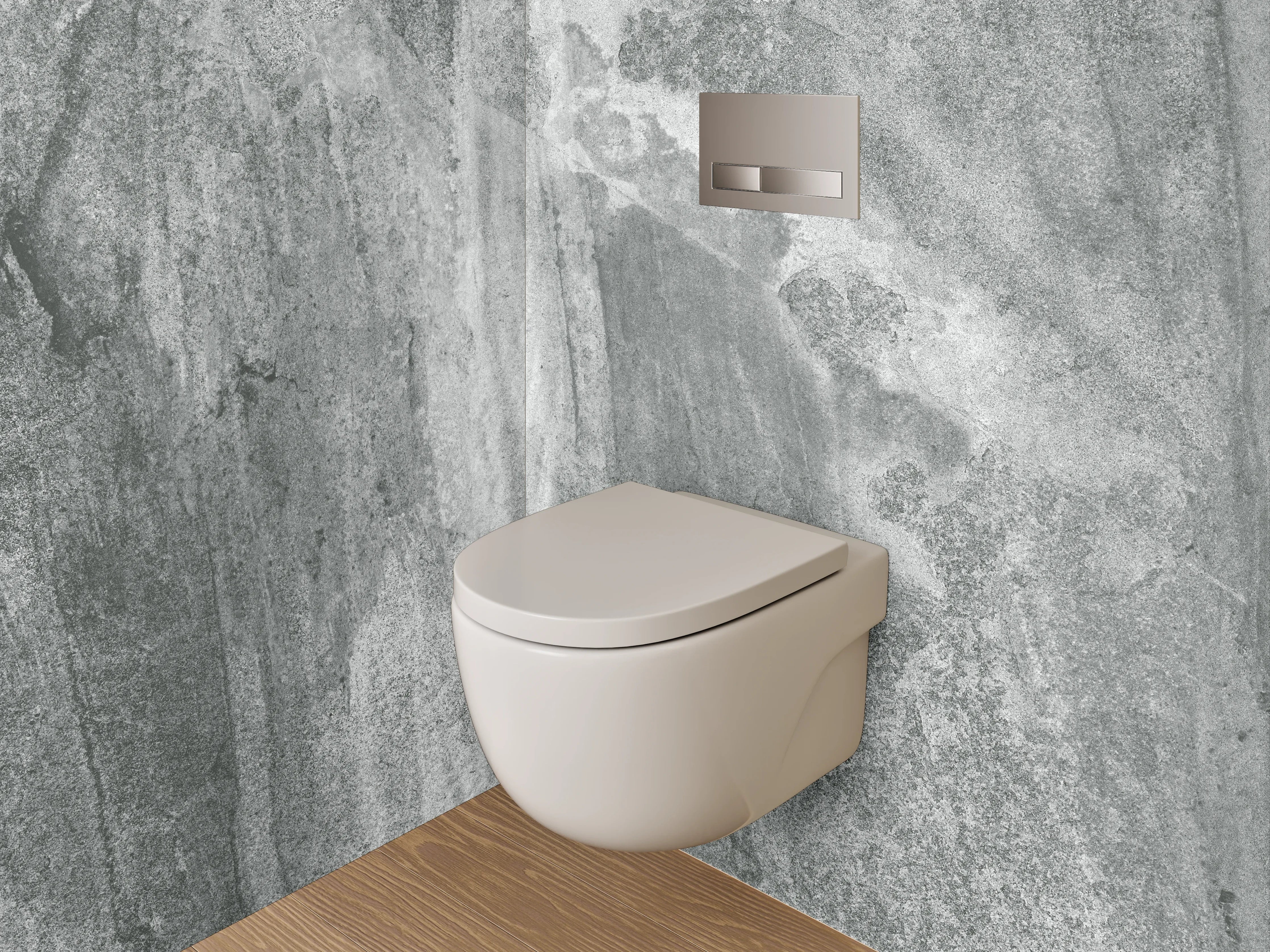 WC-Rückwand - Graue Marmorstruktur Effekt Wandbild