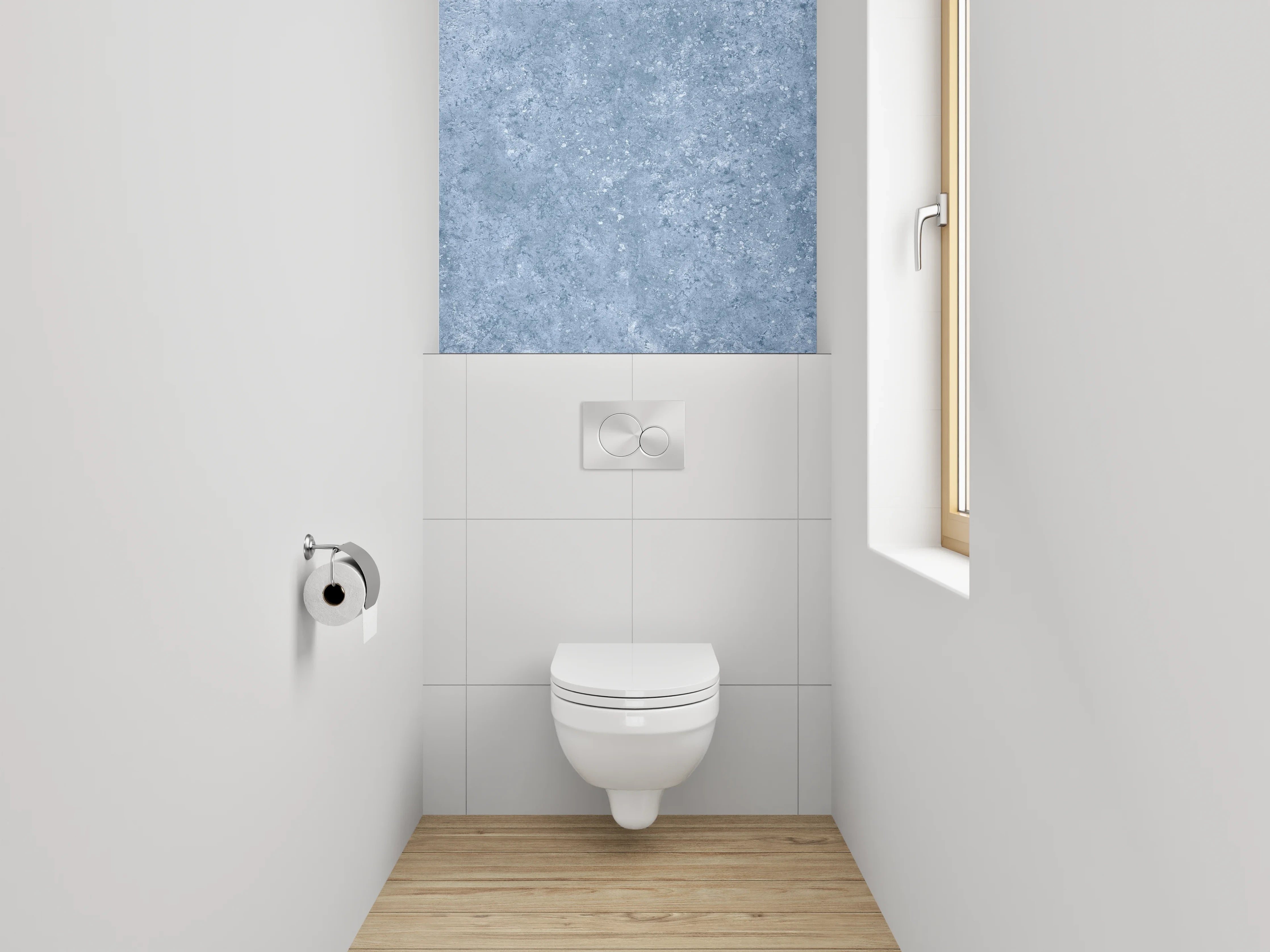 WC-Rückwand - Graue Marmorwellen