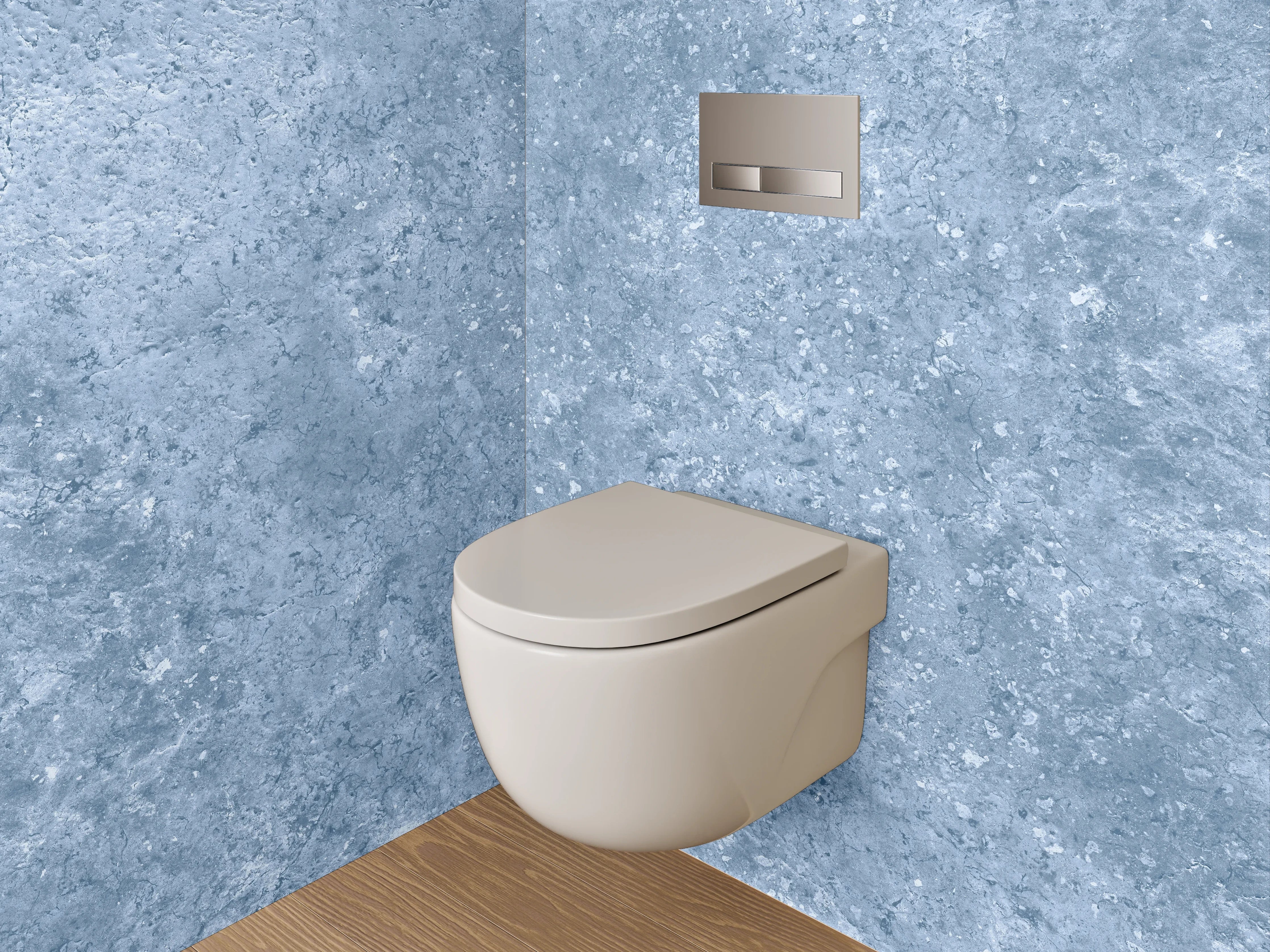 WC-Rückwand - Graue Marmorwellen