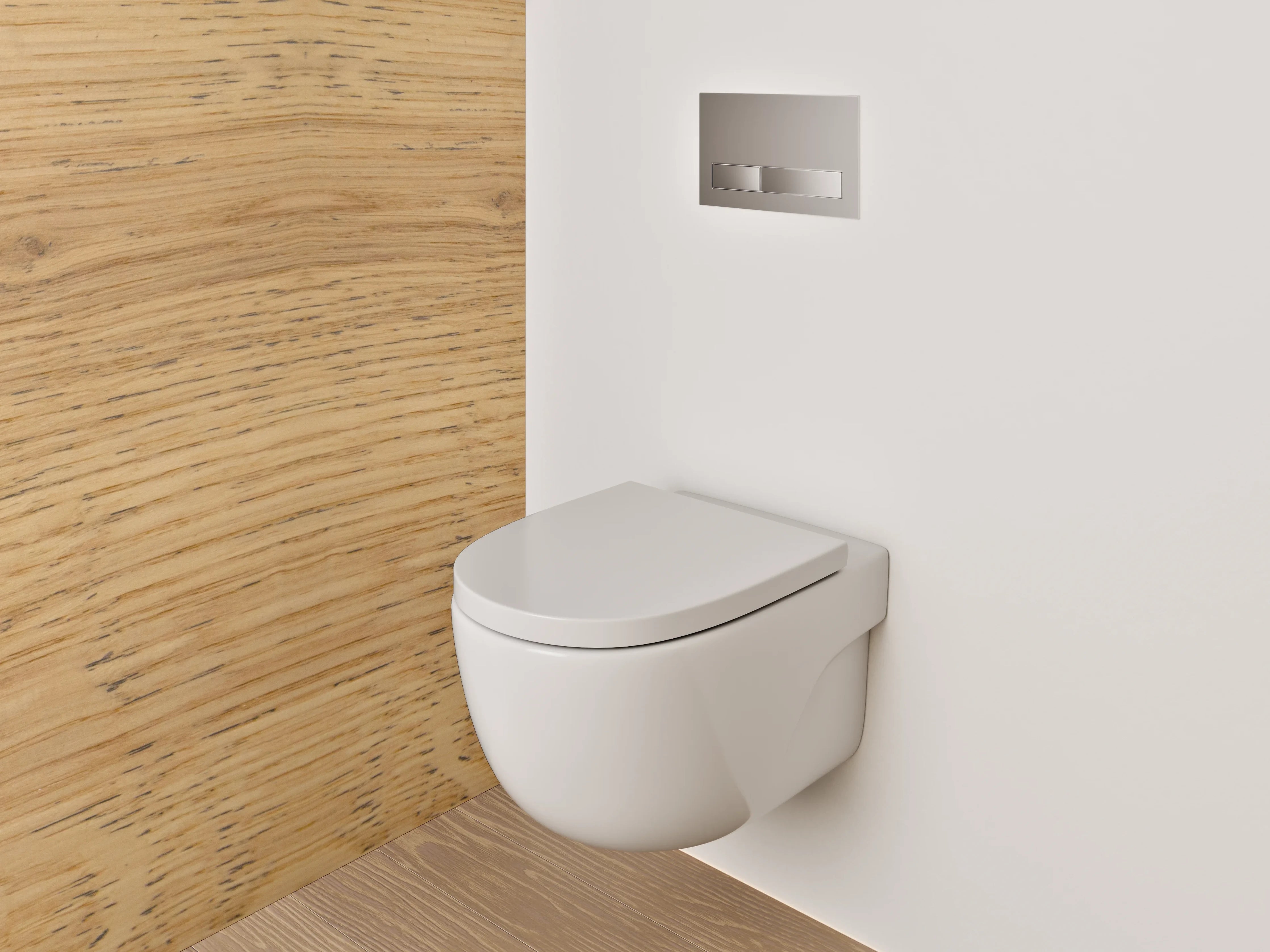 WC-Rückwand - Graue Maserung im Holzdesign