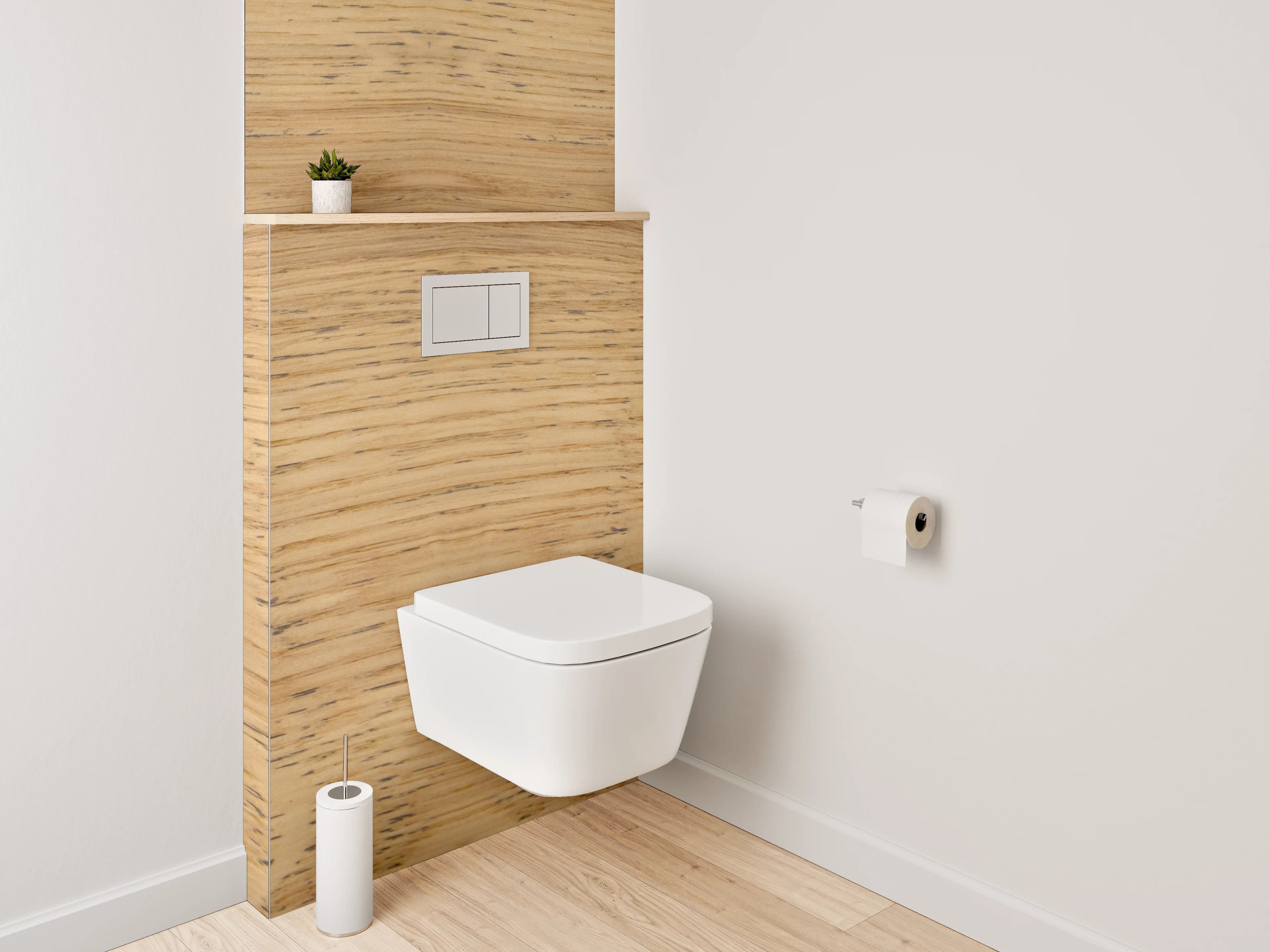 WC-Rückwand - Graue Maserung im Holzdesign